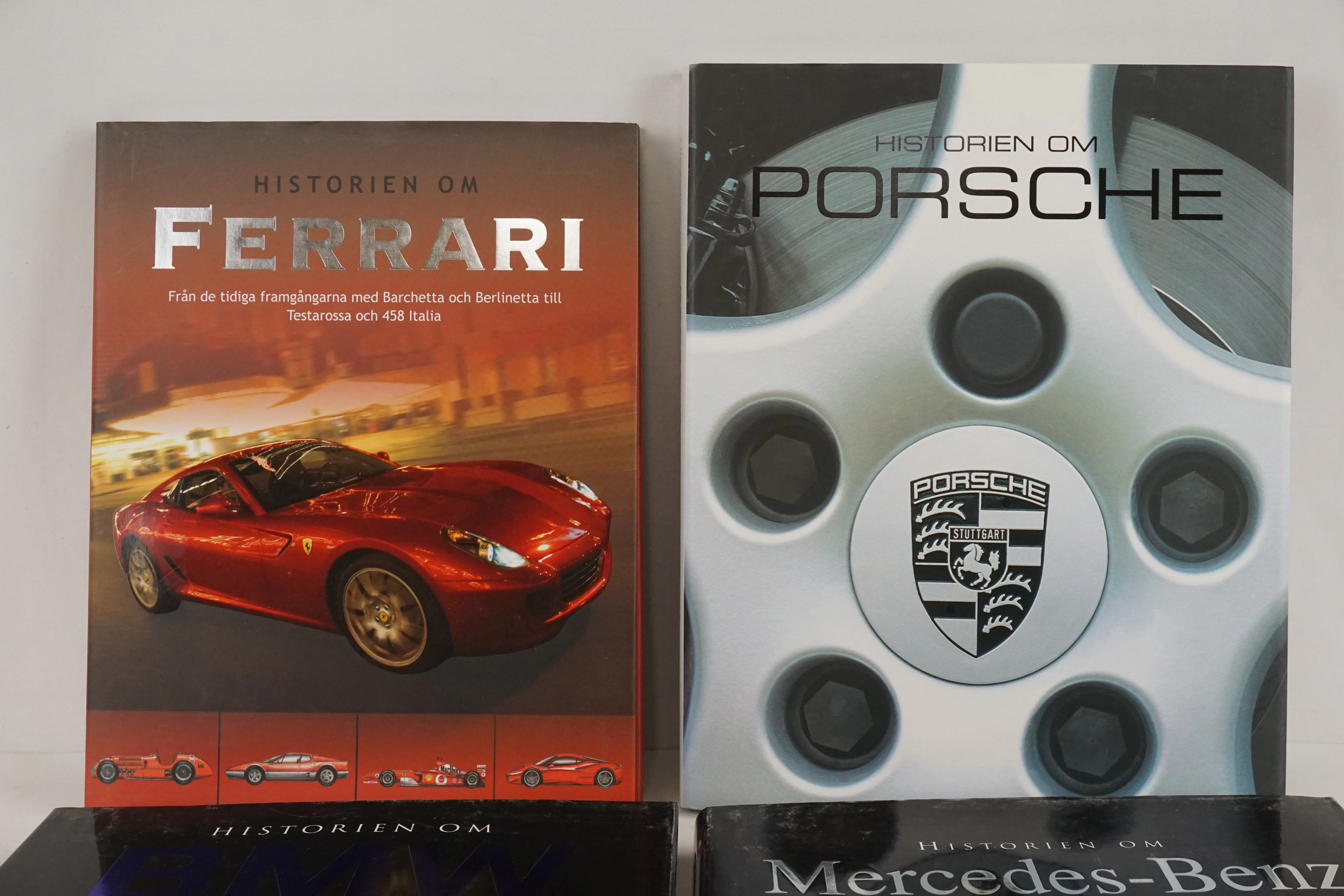 4 Bilböcker Ferrari, Porsche, BMW & Mercedes-Benz. A58