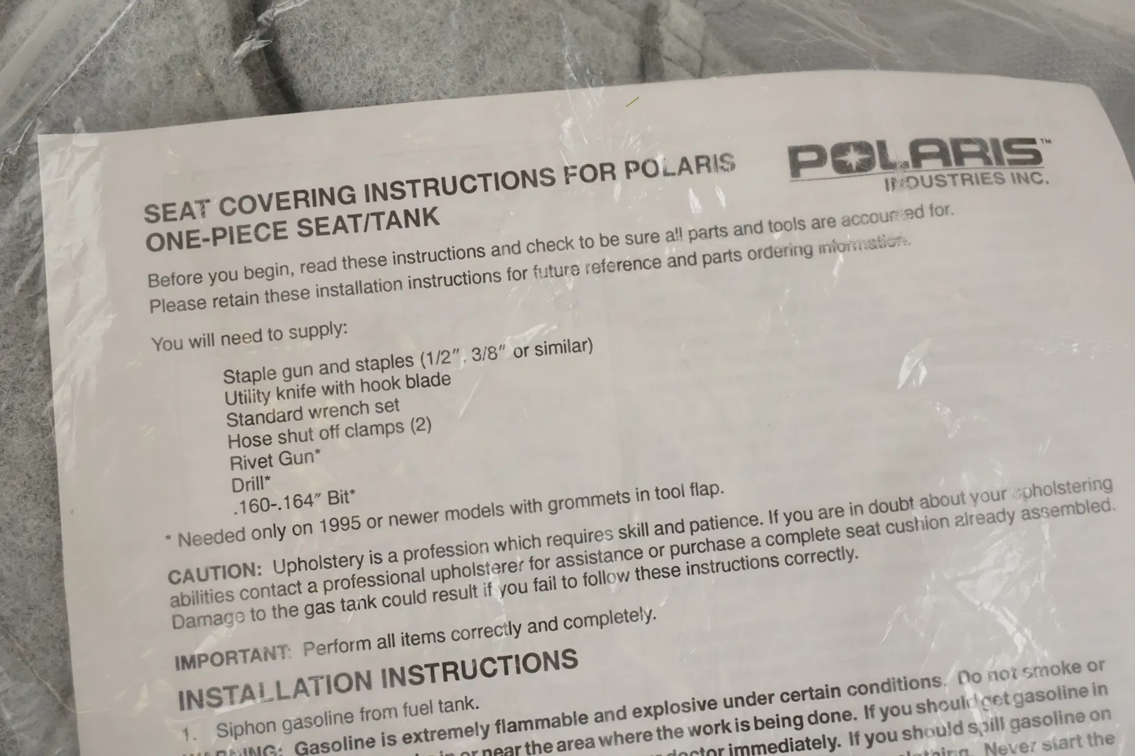 Polaris Dynöverdrag. B144