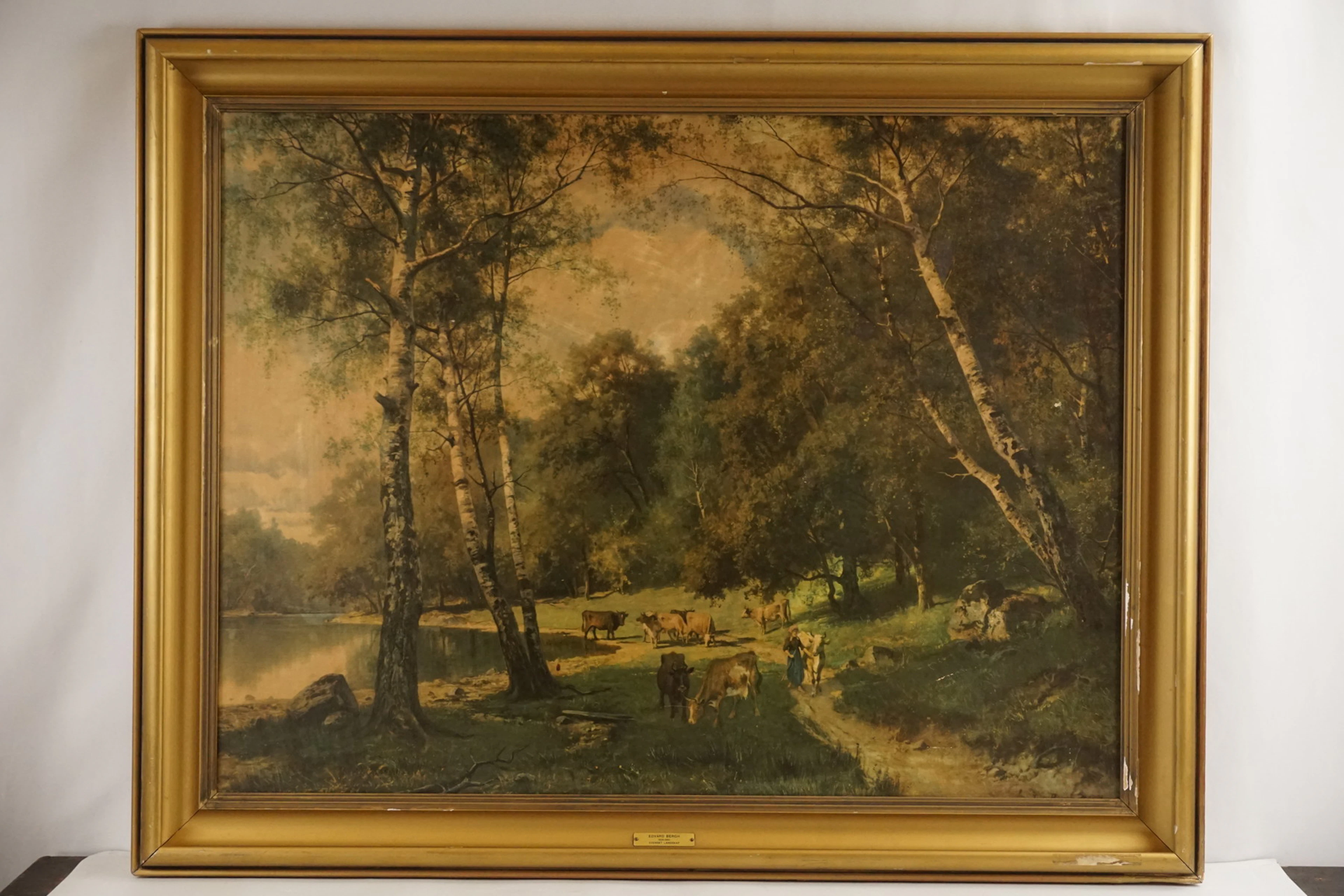 Edvard Bergh, Svenskt landskap, tryck 124x98cm. B74