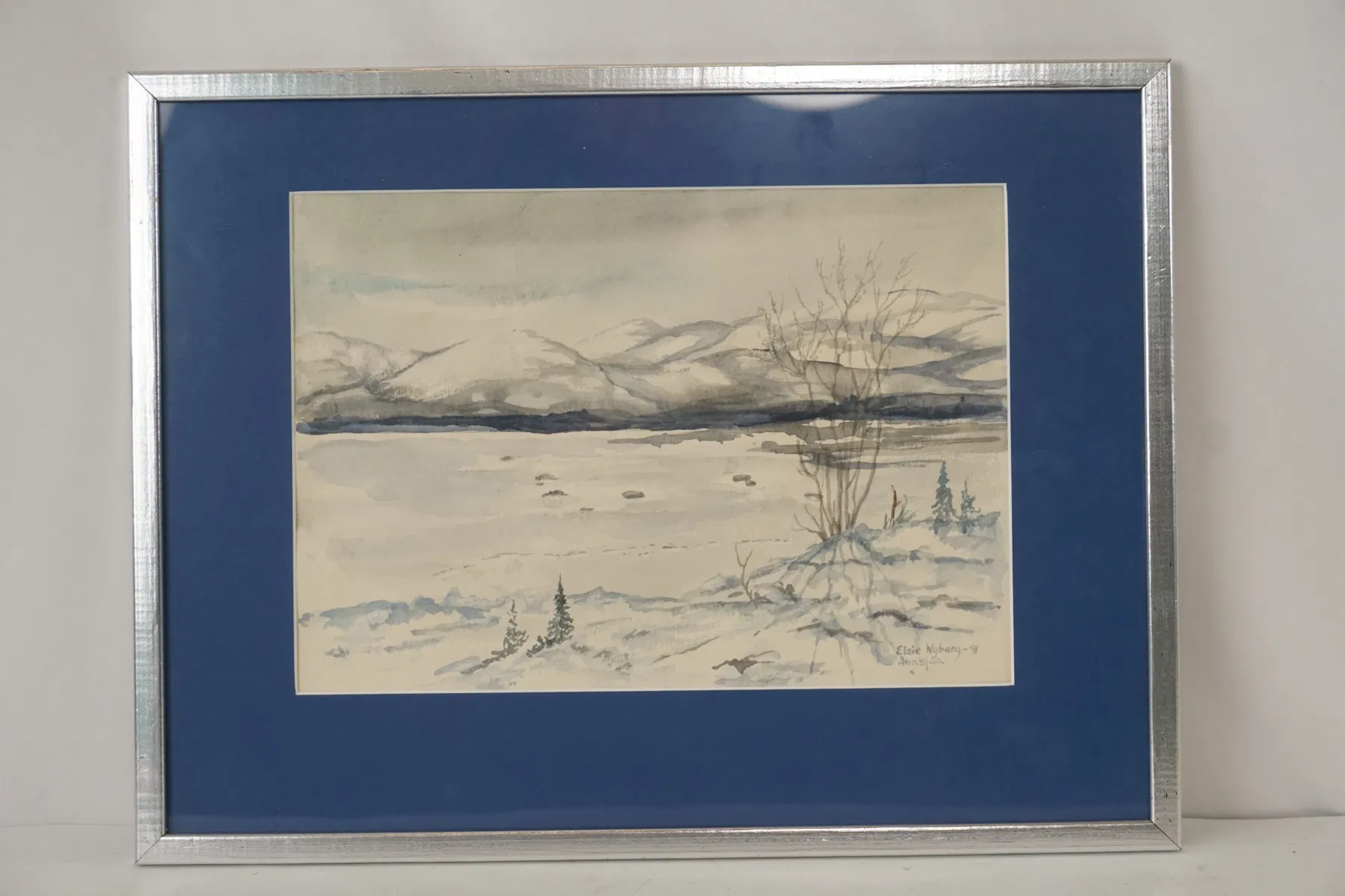 Elsie Nyberg, Ånnsjön, akvarell, 41x32. M17