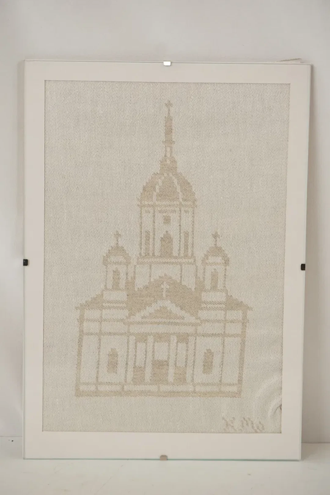 Kerstin Molander, kyrka, textil, 21x30. M23