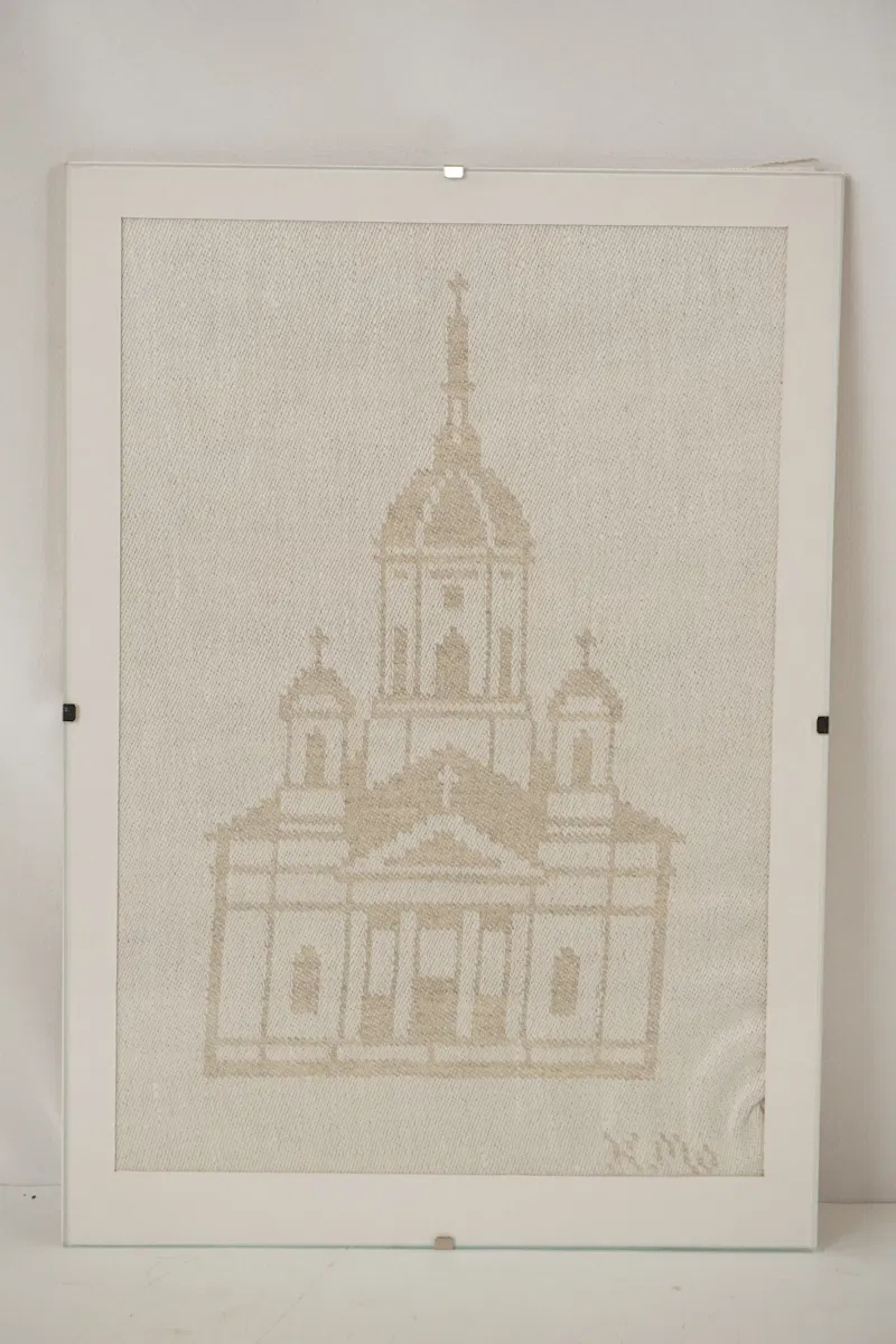 Kerstin Molander, kyrka, textil, 21x30. M23