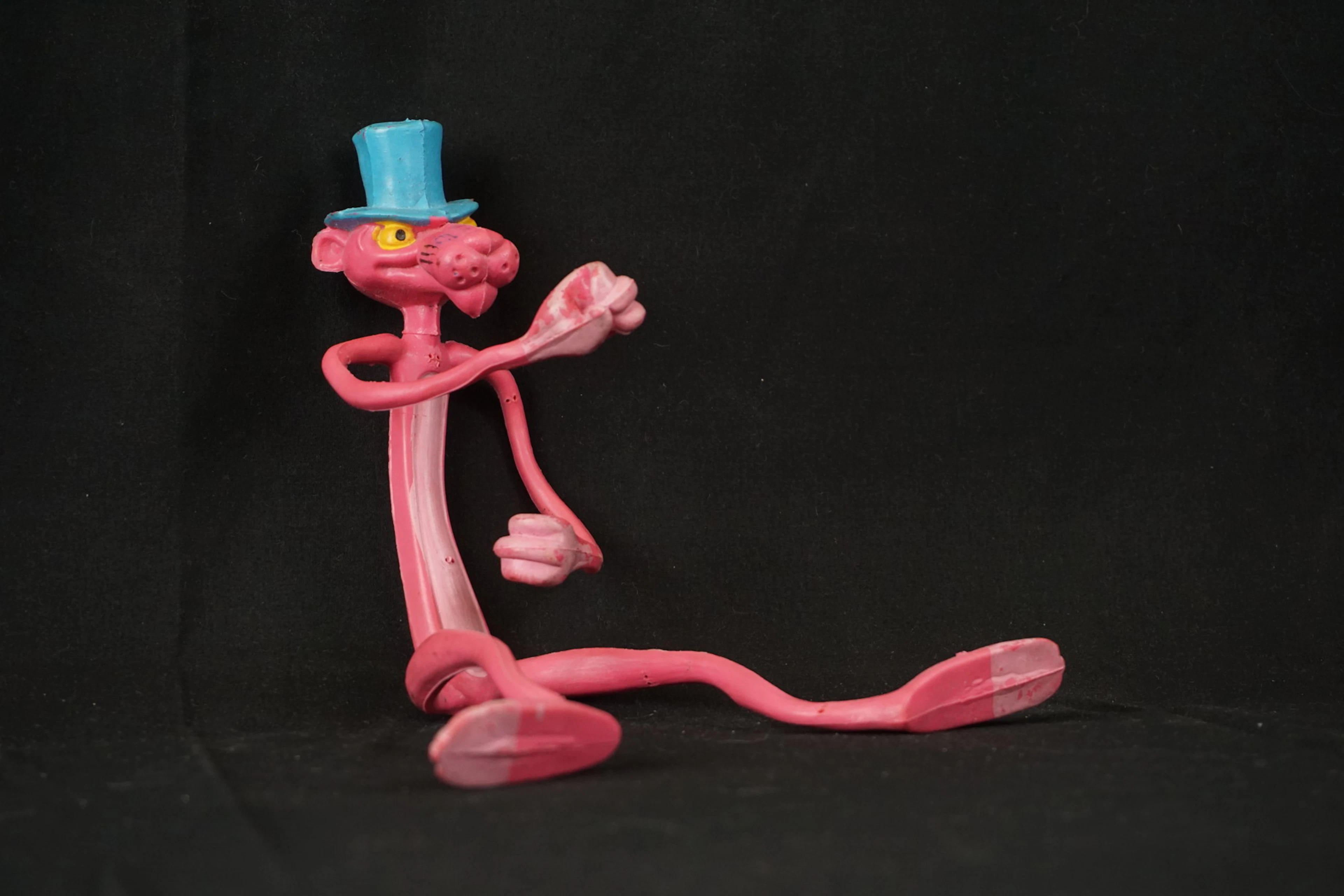 Vintage Panter rosa leksaksfigur. A284