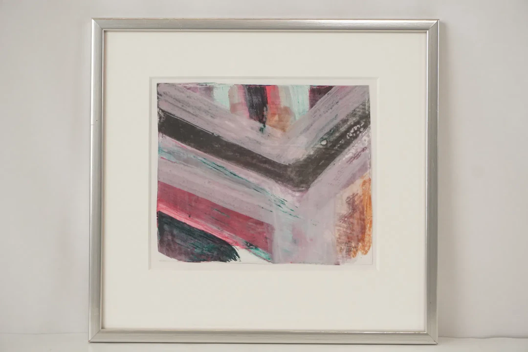 Carl-Evert, färgglad geometri, akvarell, 29x27. M21/