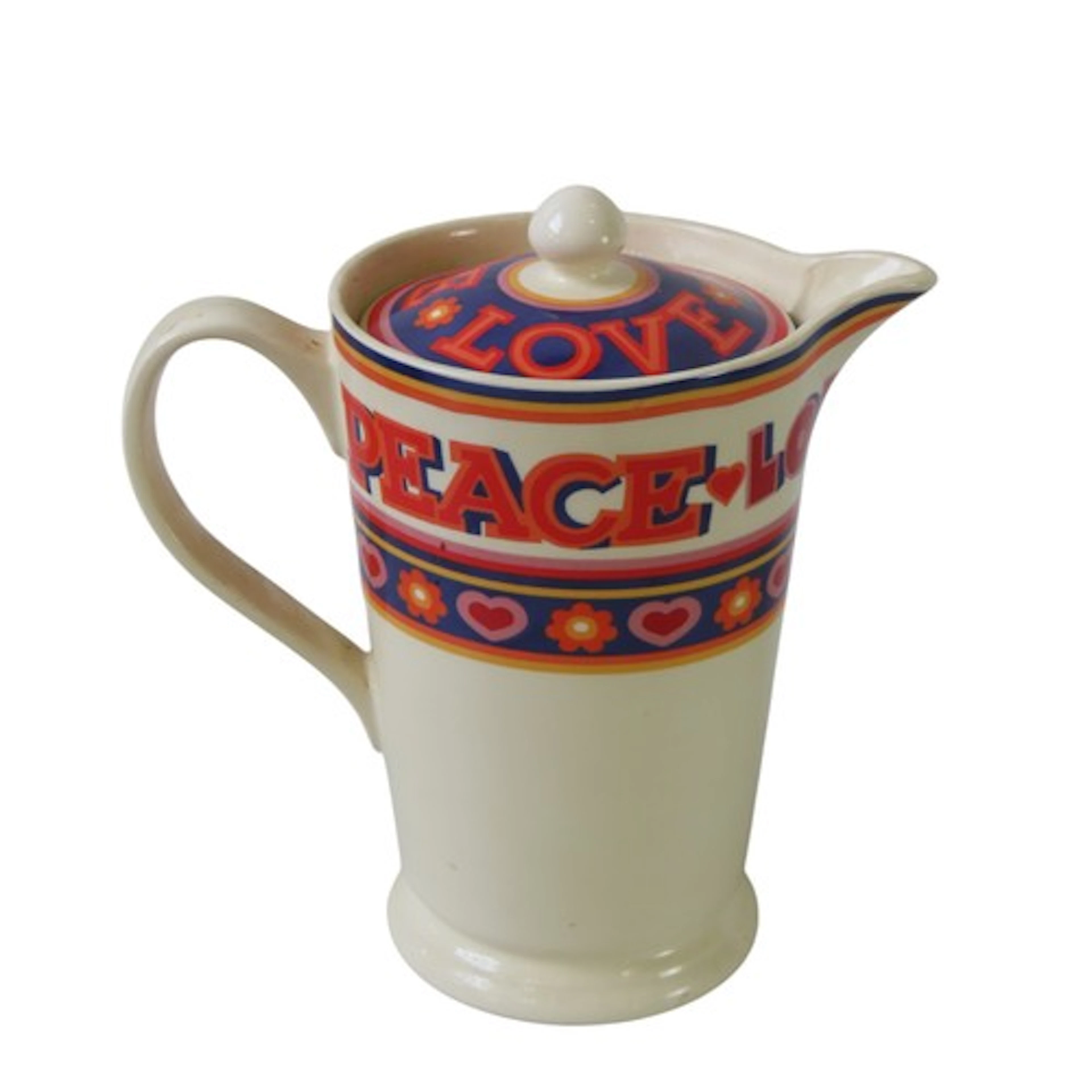 'PEACE, LOVE & COCOA' LARGE LIDDED JUG BY EMMA BRIDGEWAT...