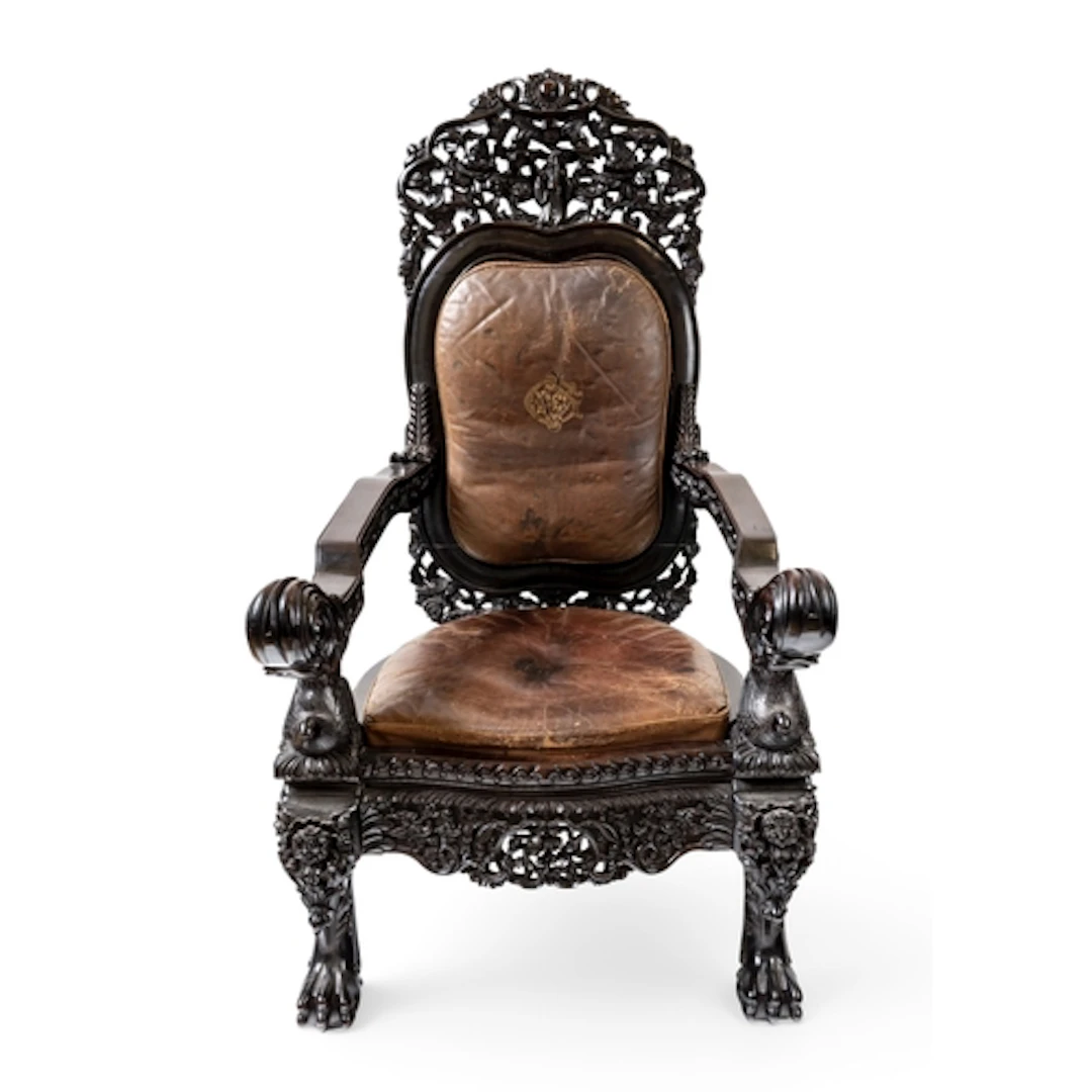AN IMPRESSIVE PAIR OF CHINESE EXPORT ROCOCO-STYLE HONGMU CHA...