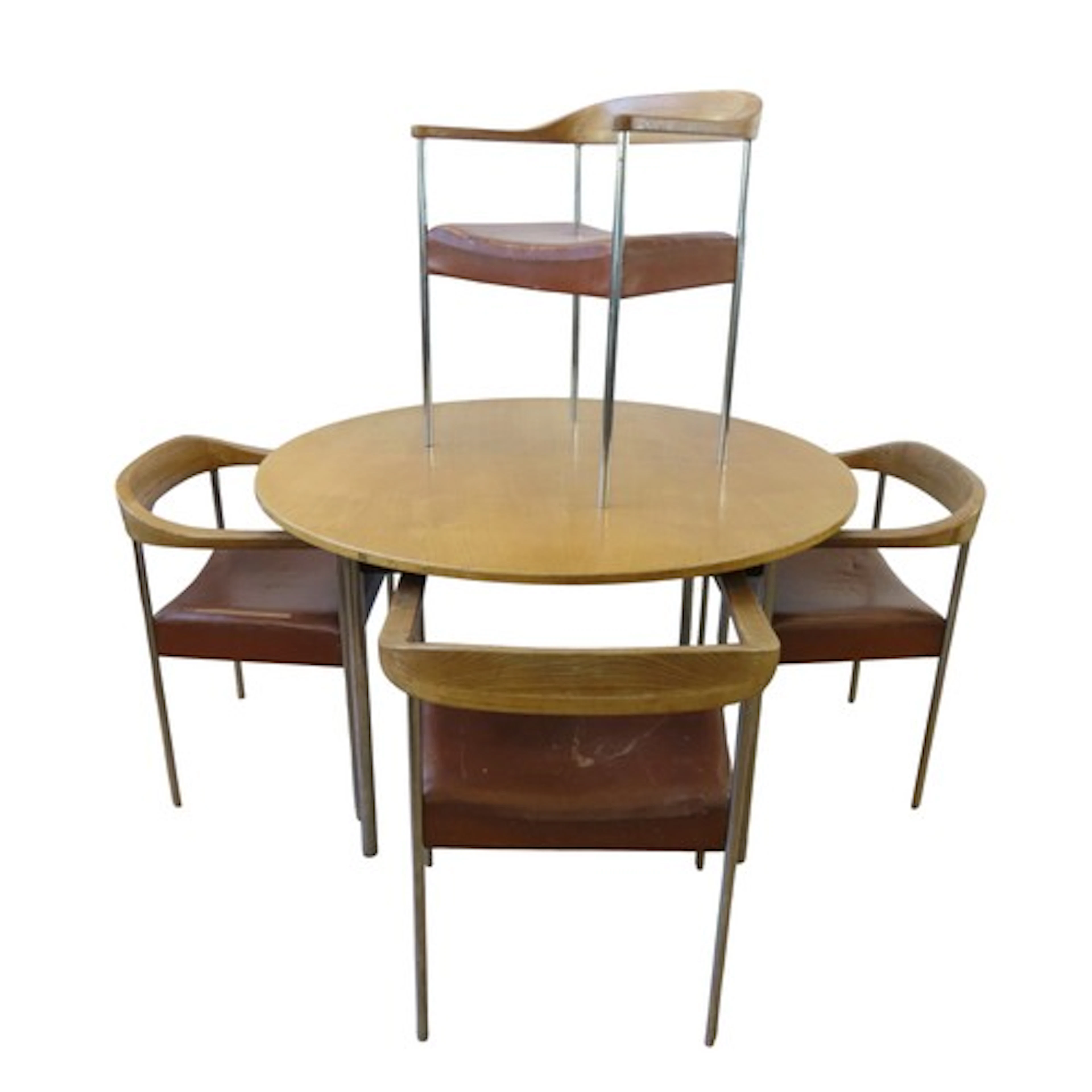 A SET OF FOUR ROBIN DAY MODEL 41 DINING CHAIRS FOR HILLE CIR...