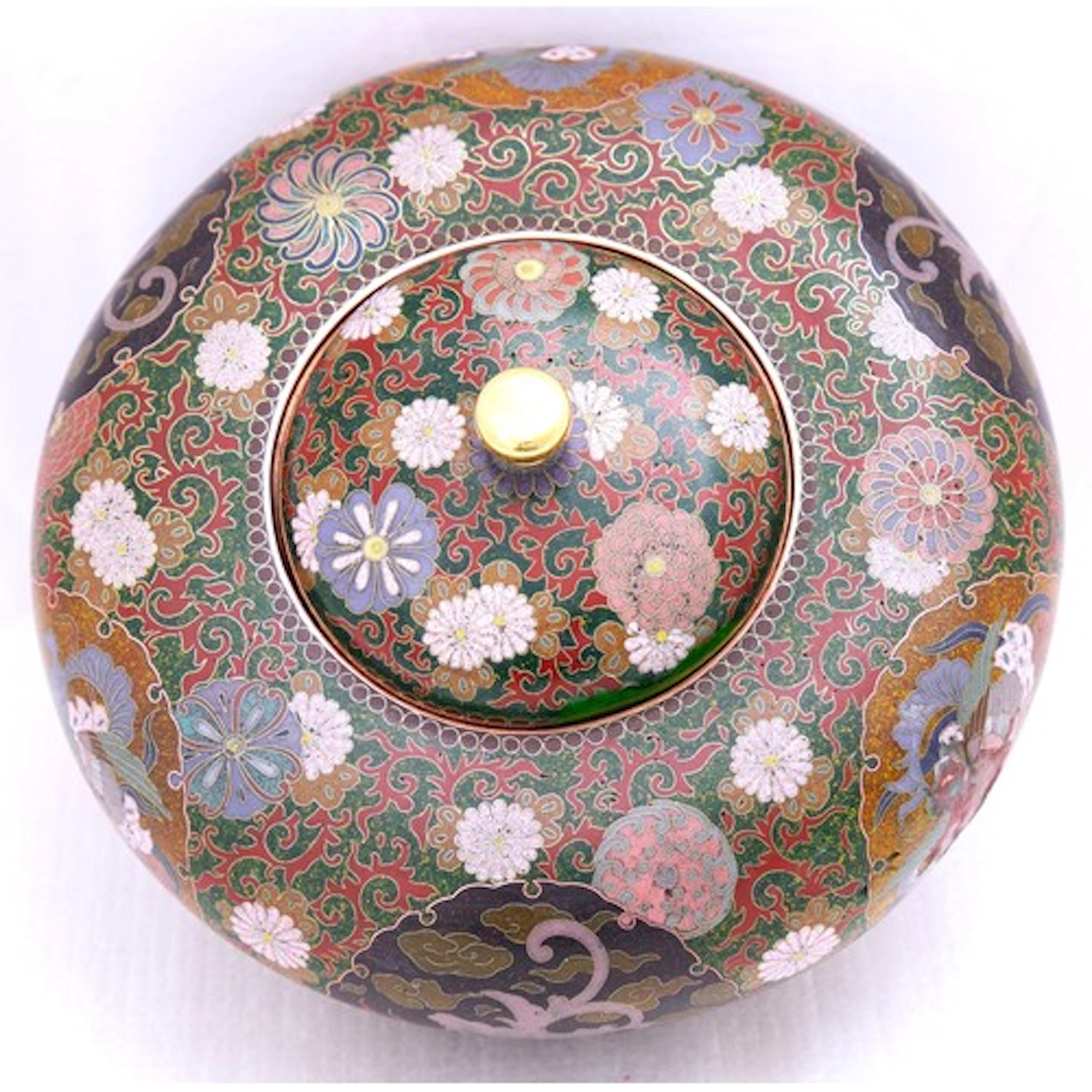 A LARGE JAPANESE CLOISONNÉ KORO AND COVER MEIJI PERIOD, 19TH...