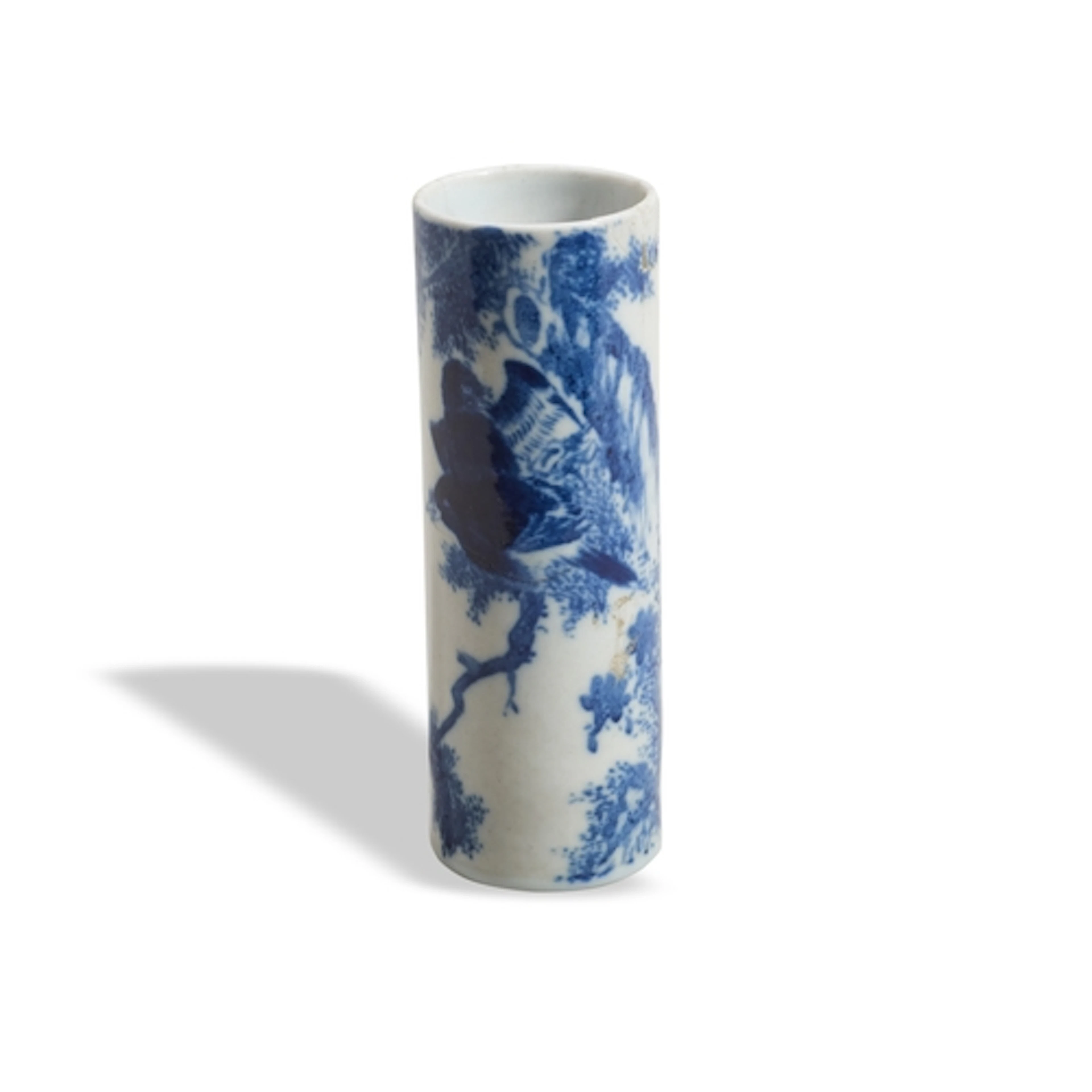 A BLUE AND WHITE CYLINDRICAL VASE REPUBLIC PERIOD The cylind...