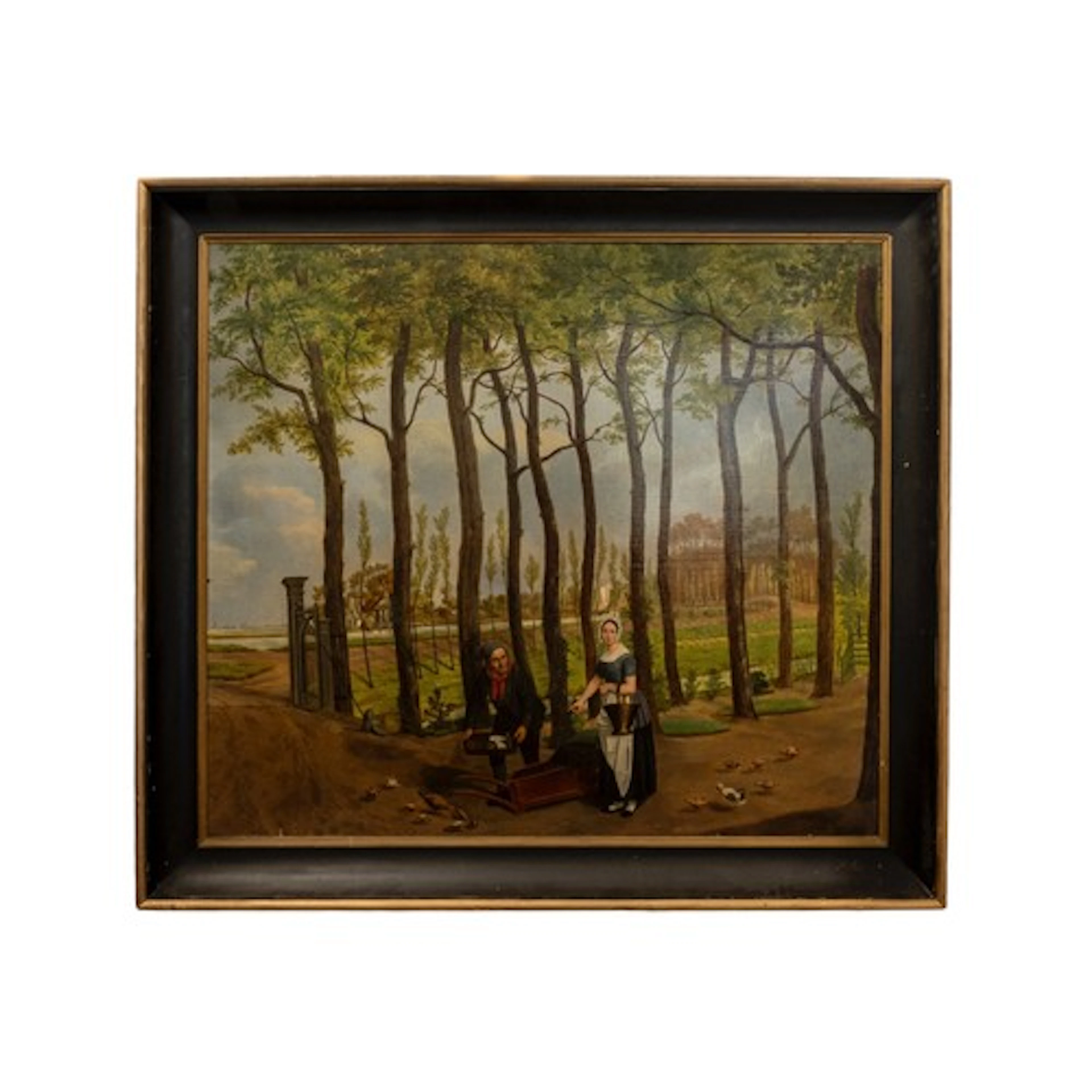 DUTCH SCHOOL, 19TH CENTURY, LARGE FOLK ART OIL ON CANVAS (18...