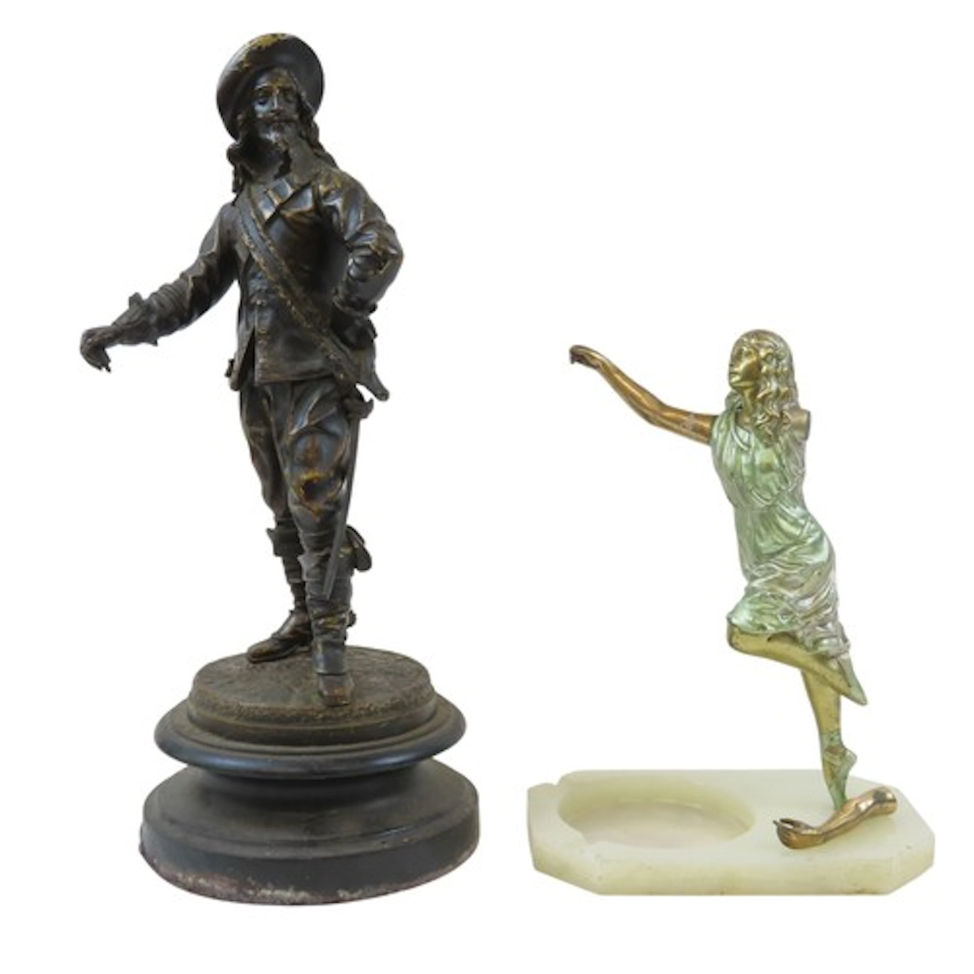 FRENCH SCHOOL, PATINATED BRONZE FIGURE OF CAVALIER 19TH CENT...