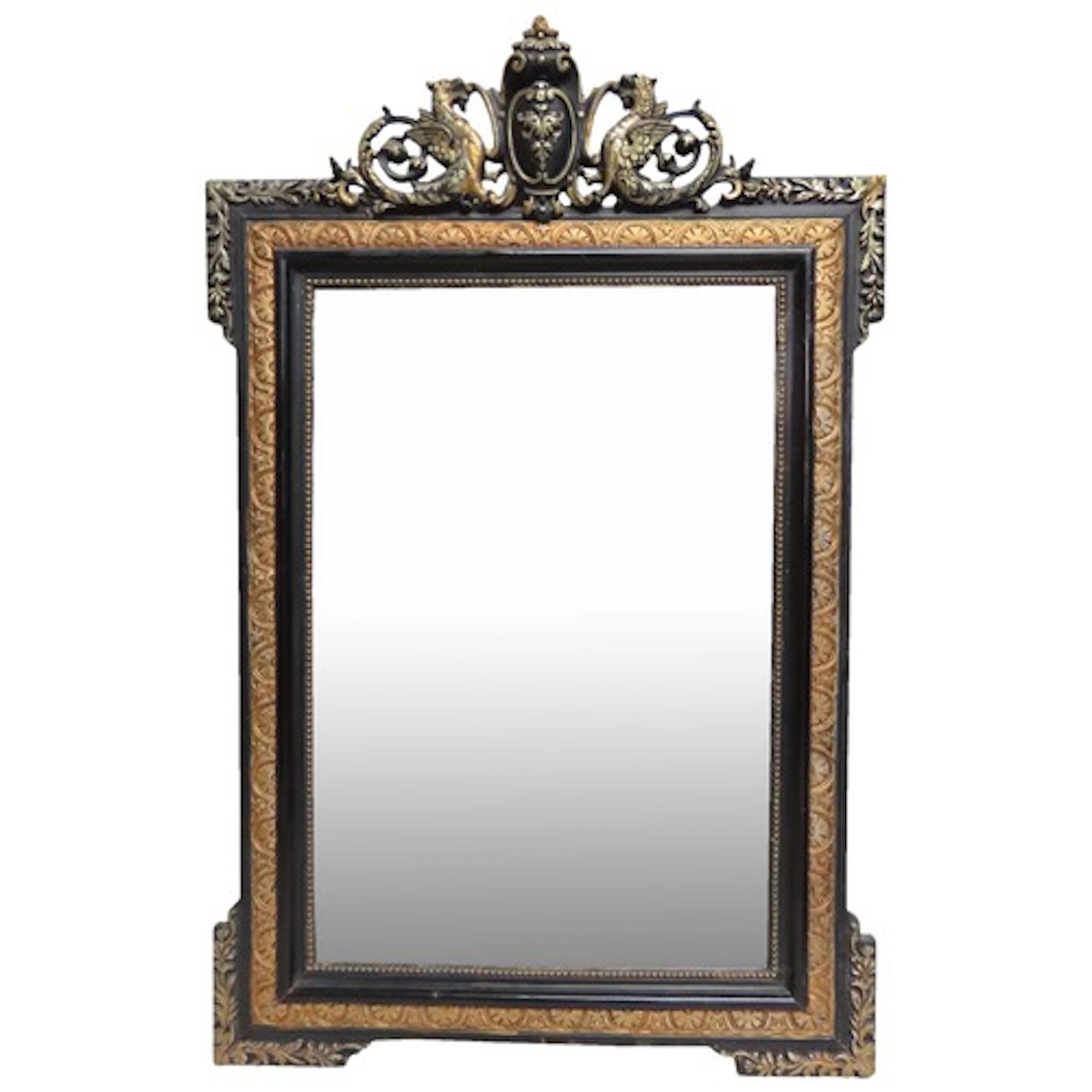 A CONTEMPORARY FRAMED PIER MIRROR with dragon decoration 125...