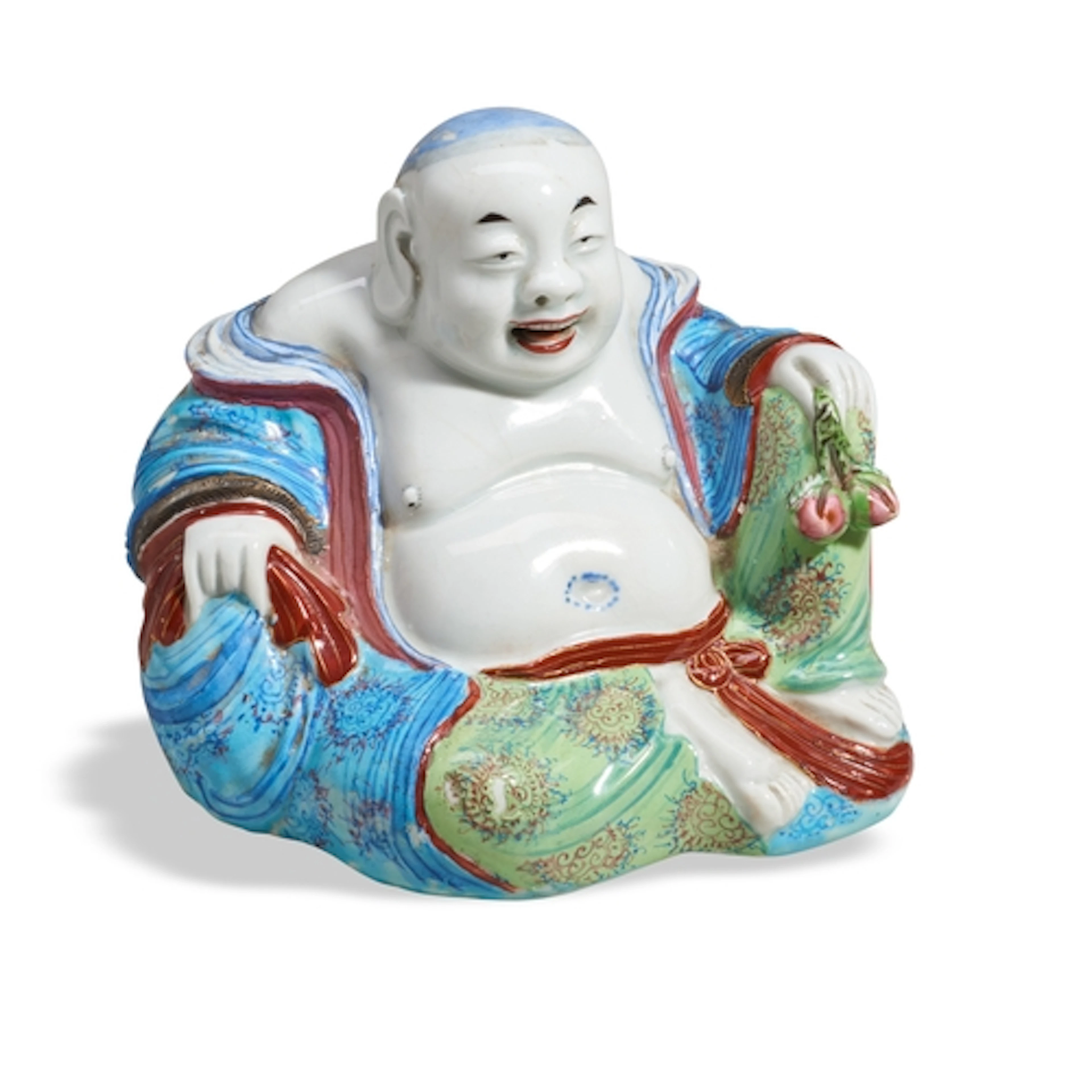 A FAMILLE ROSE FIGURE OF BUDDHA JIAQING PERIOD (1796-1820) m...