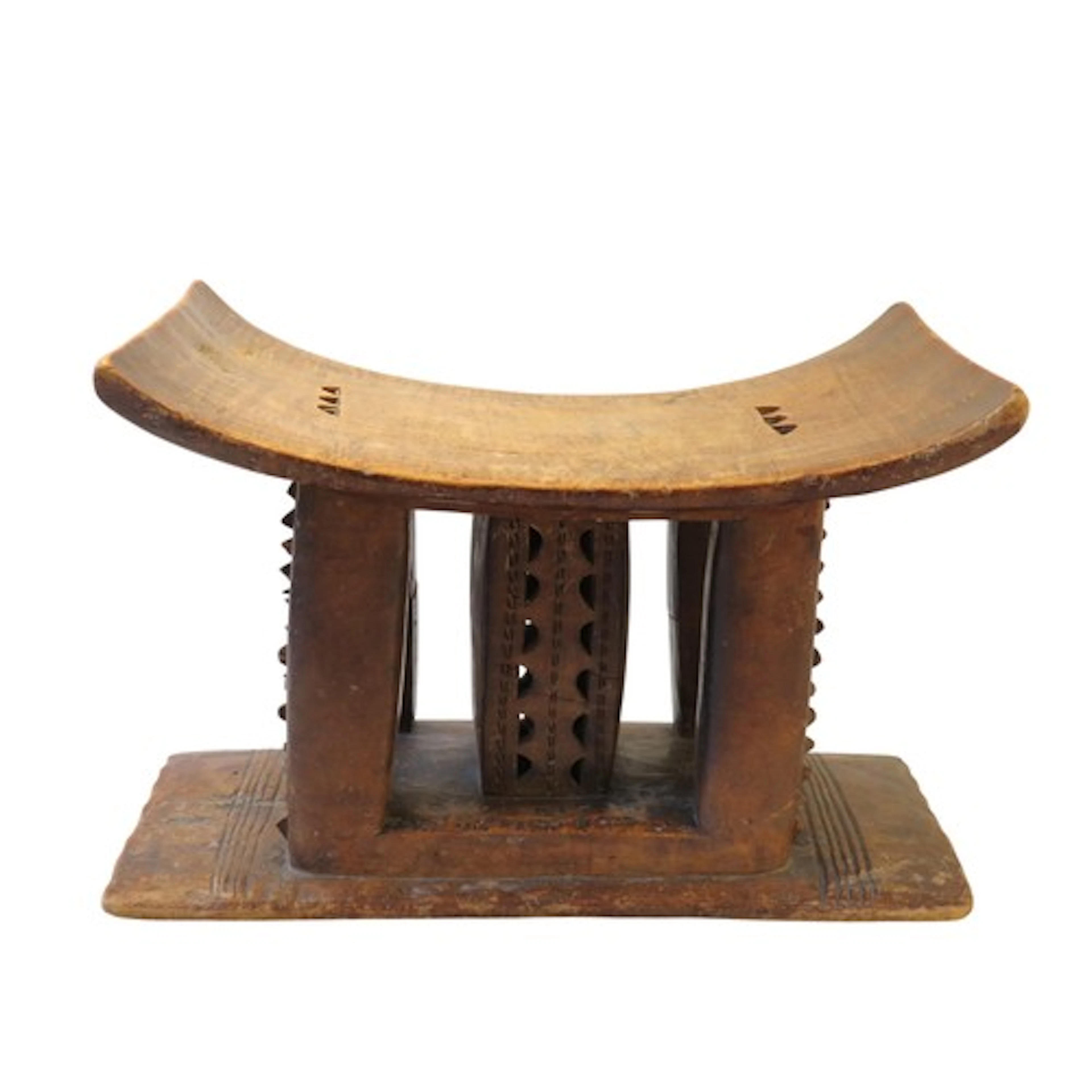 AN ASHANTI CEREMONIAL STOOL GHANA, 20TH CENTURY the curved s...