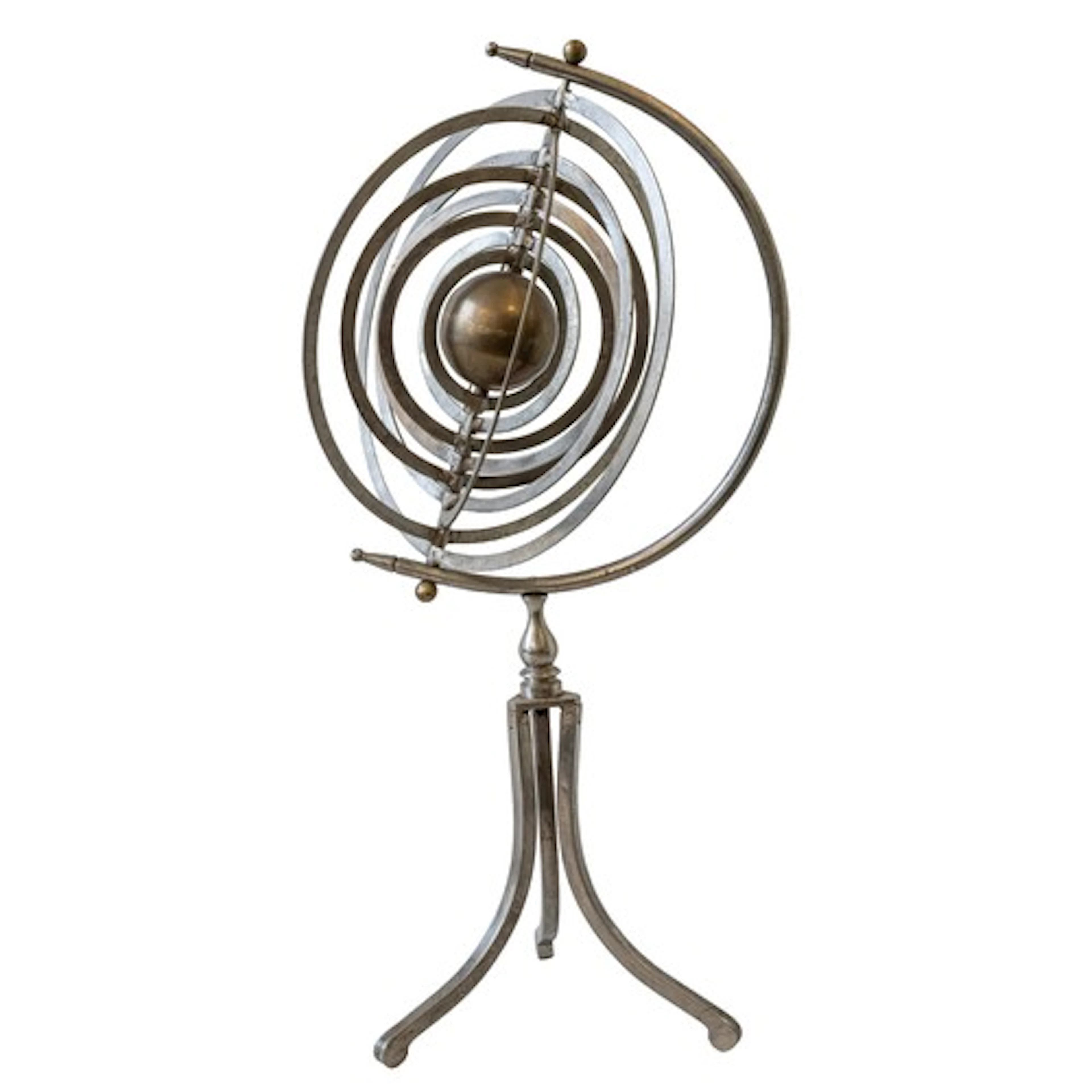 A STEEL AND BRASS COPERNICAN ARMILLERY SPHERE EARLY 20TH CEN...