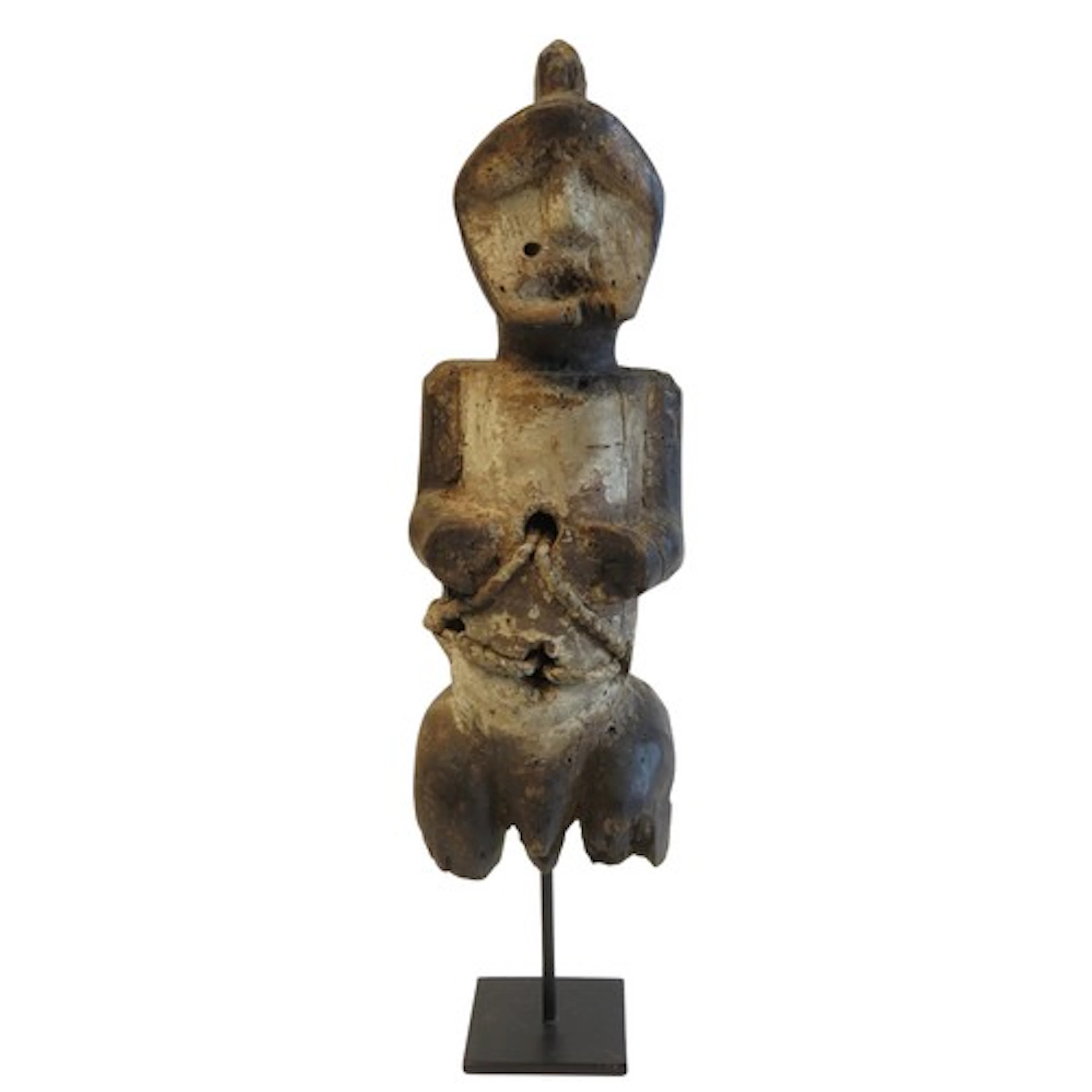 AN AMBETE RELIC STATUE from Burkina Faso, the body decorated...