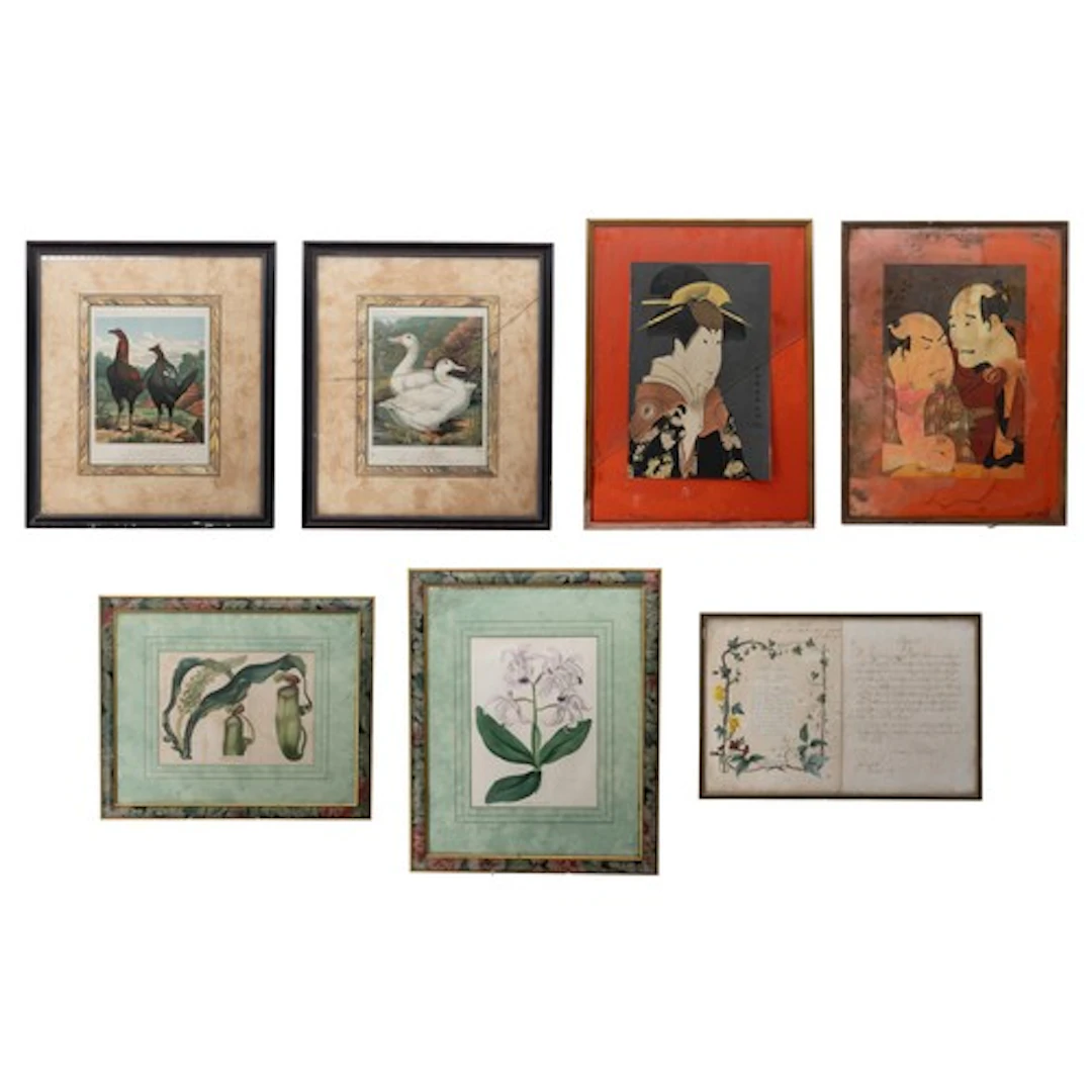 TWO BOTANICAL LITHOGRAPHS glazed and framed (21.5 x 29.5 cm)...