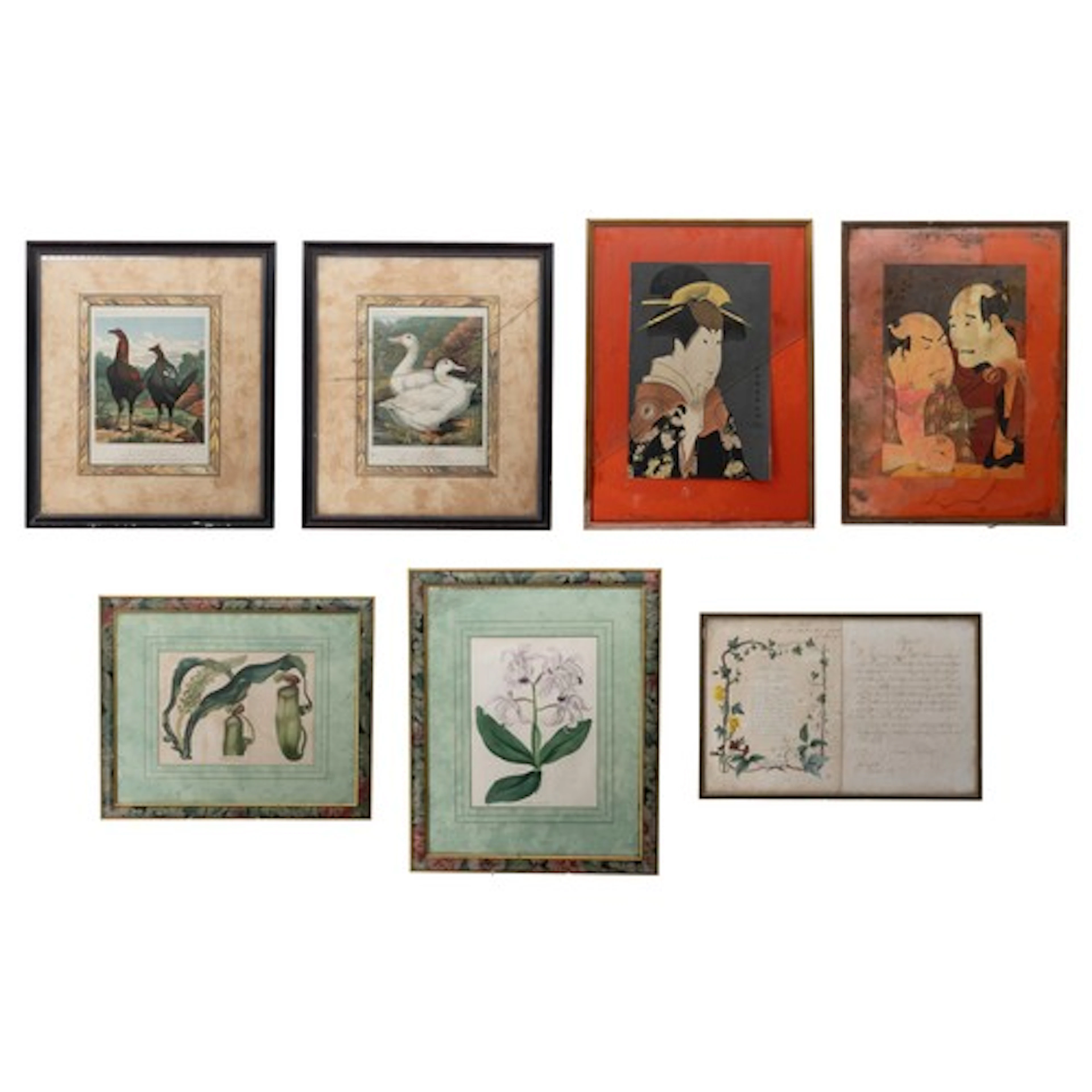 TWO BOTANICAL LITHOGRAPHS glazed and framed (21.5 x 29.5 cm)...