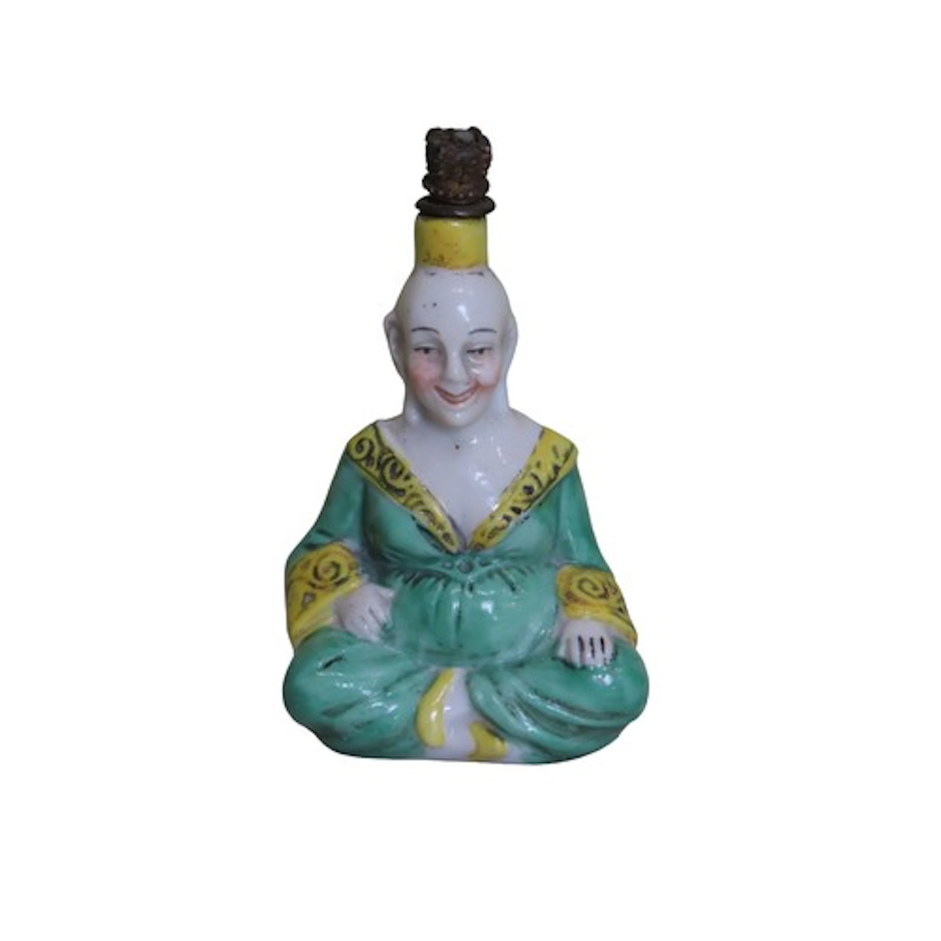 A SITZENDORF FIGURAL SCENT BOTTLE LATE 19TH/EARLY 20TH CENTU...