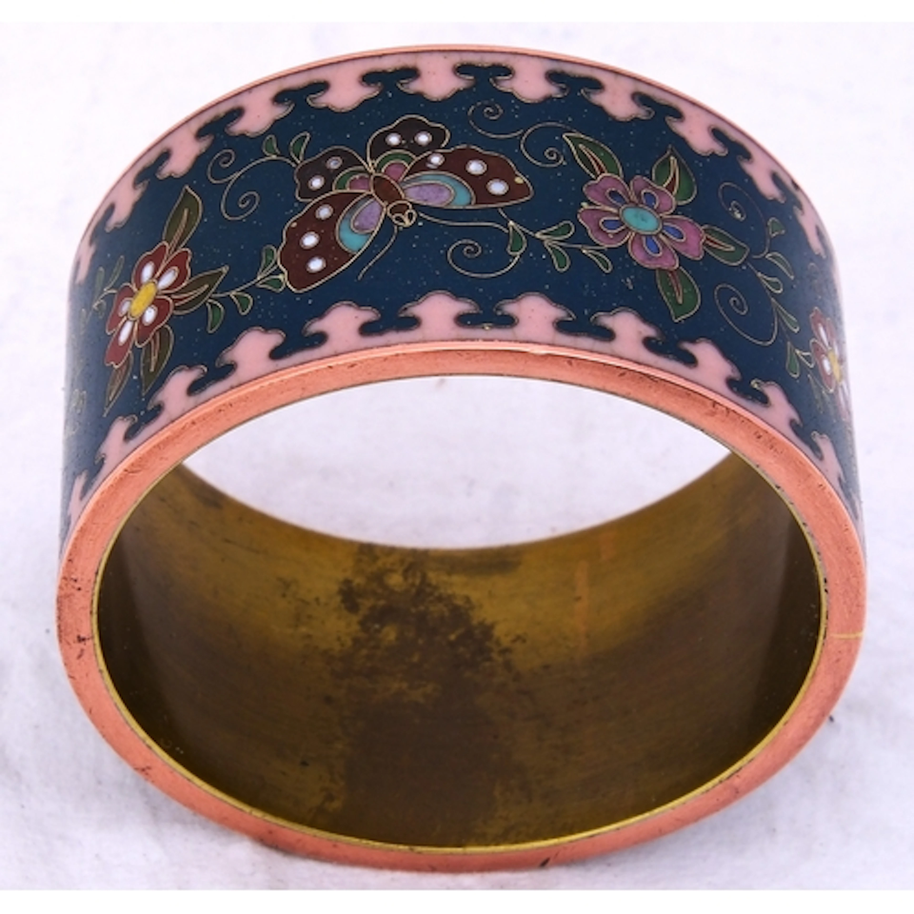 A FINE JAPANESE CLOISONNÉ ENAMEL NAPKIN RING ATTRIBUTED TO T...
