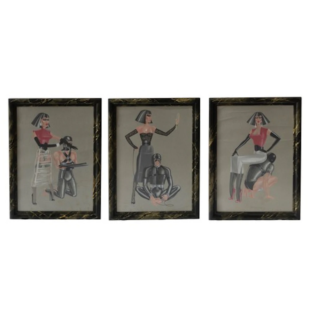 MANNER OF JOHN WILLIE (1902-1962) THREE FETISH PORTRAITS PAS...