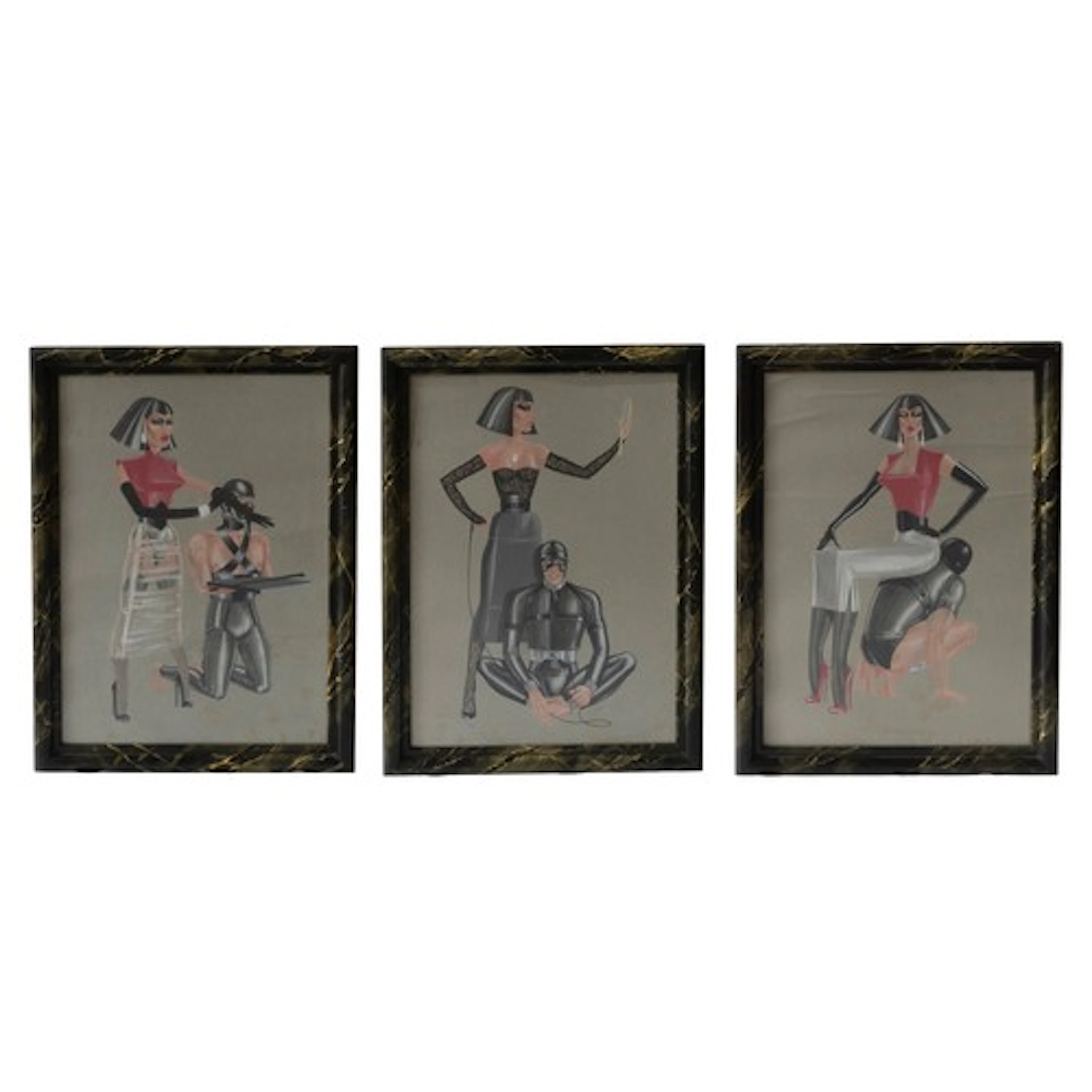 MANNER OF JOHN WILLIE (1902-1962) THREE FETISH PORTRAITS PAS...