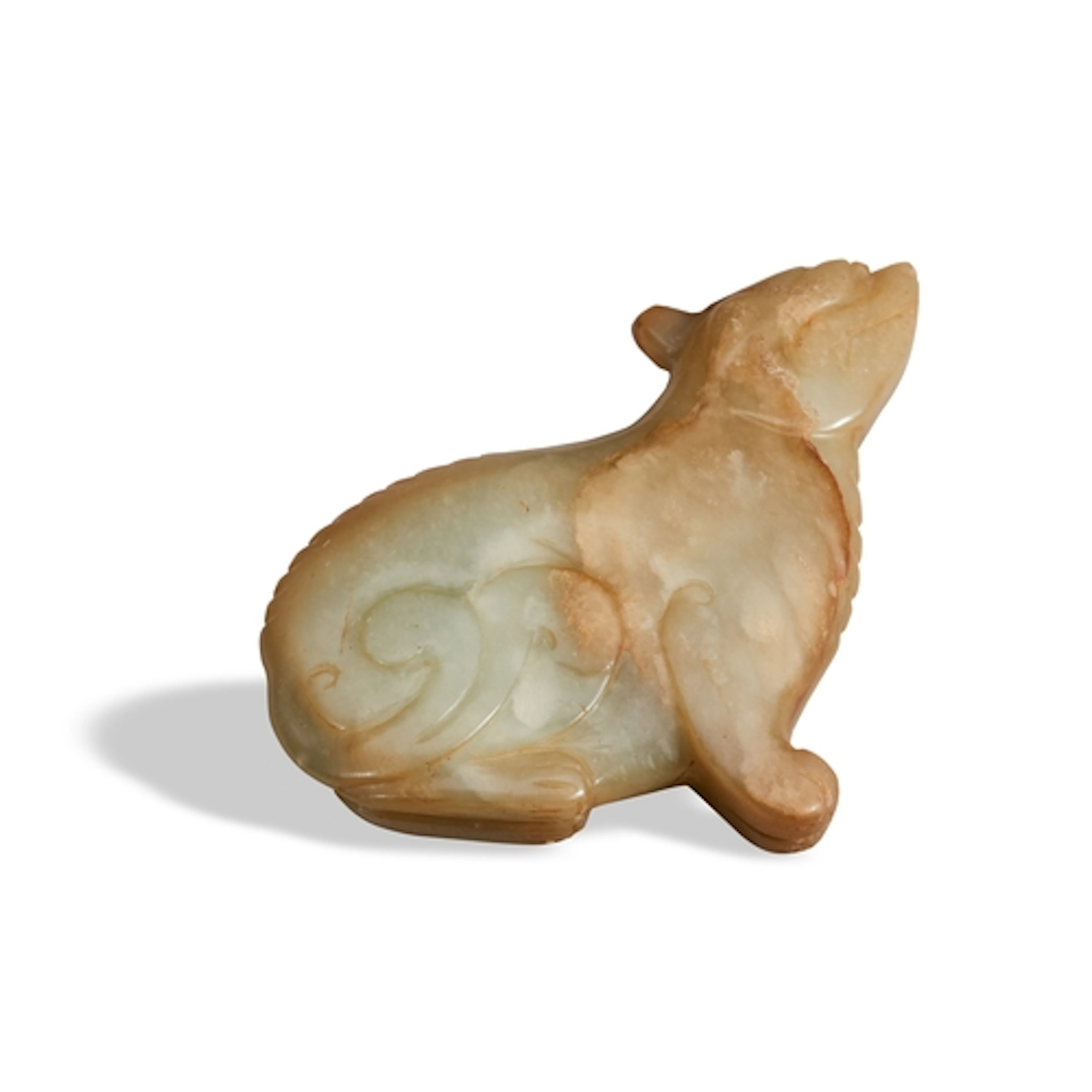 A CELADON AND RUSSET JADE MYTHICAL BEAST QING DYNASTY, 19TH ...