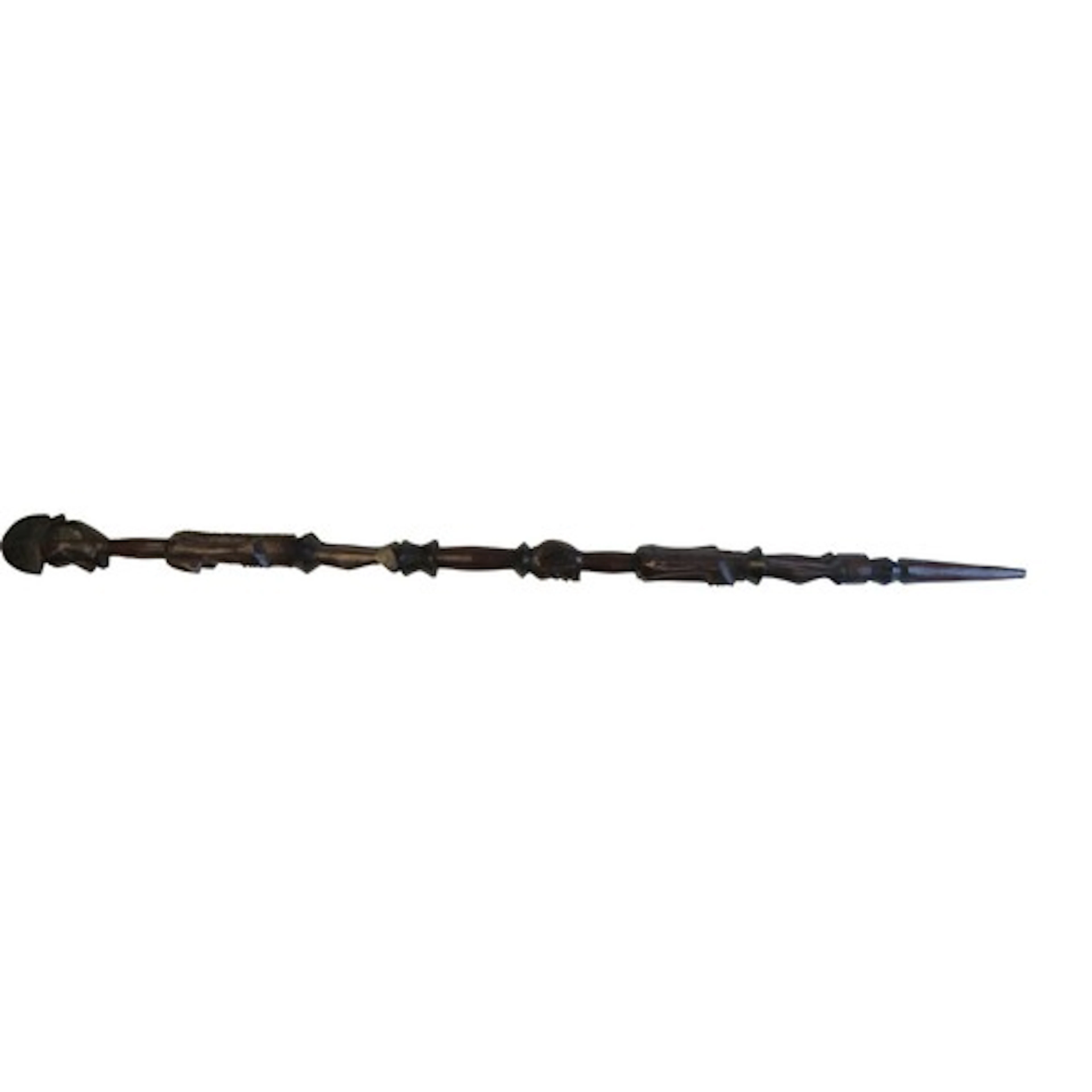 A CHIEFTAN'S STAFF, possibly Yoruba, comprising two elongate...