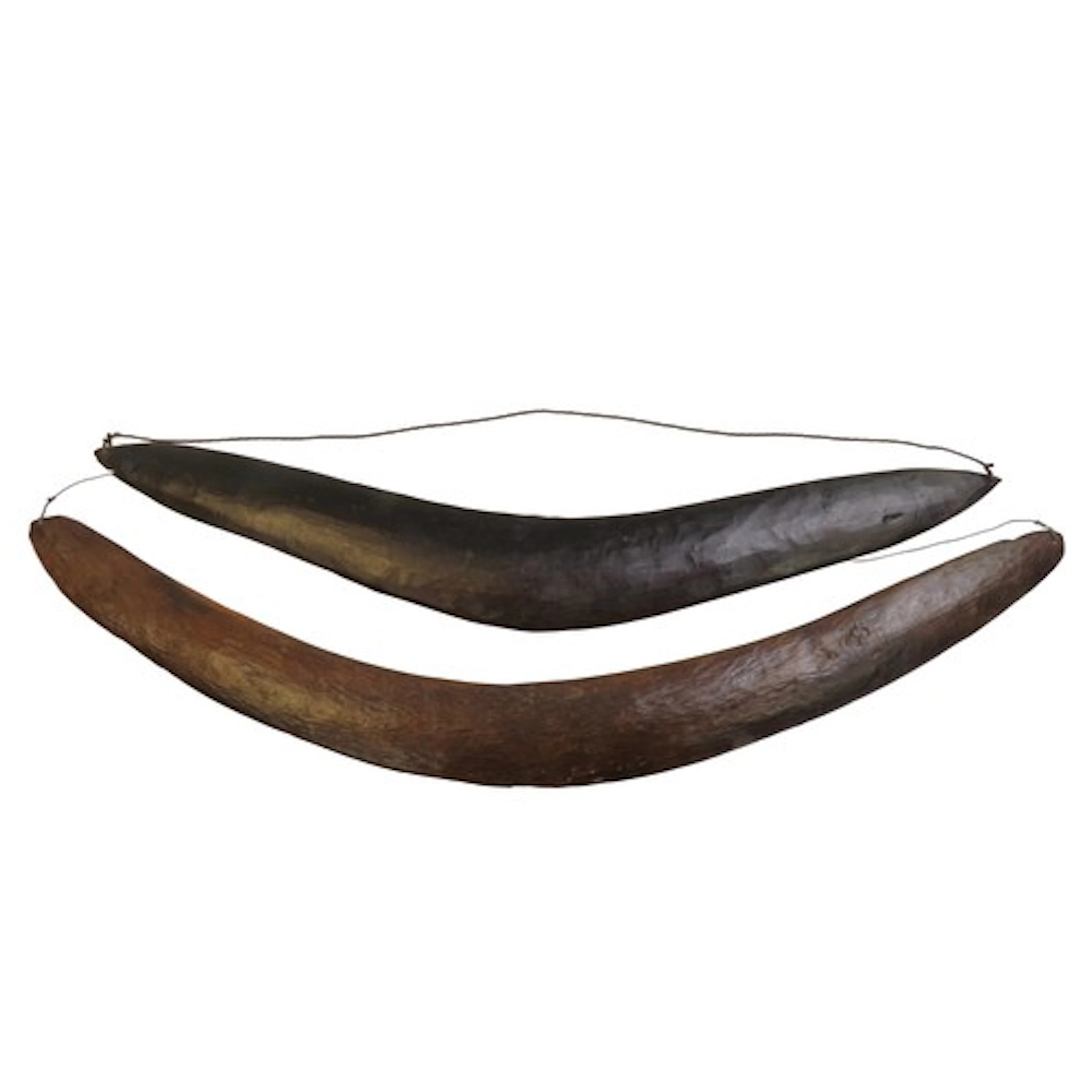 AN ABORIGINAL BOOMERANG finely finished with striated stone ...