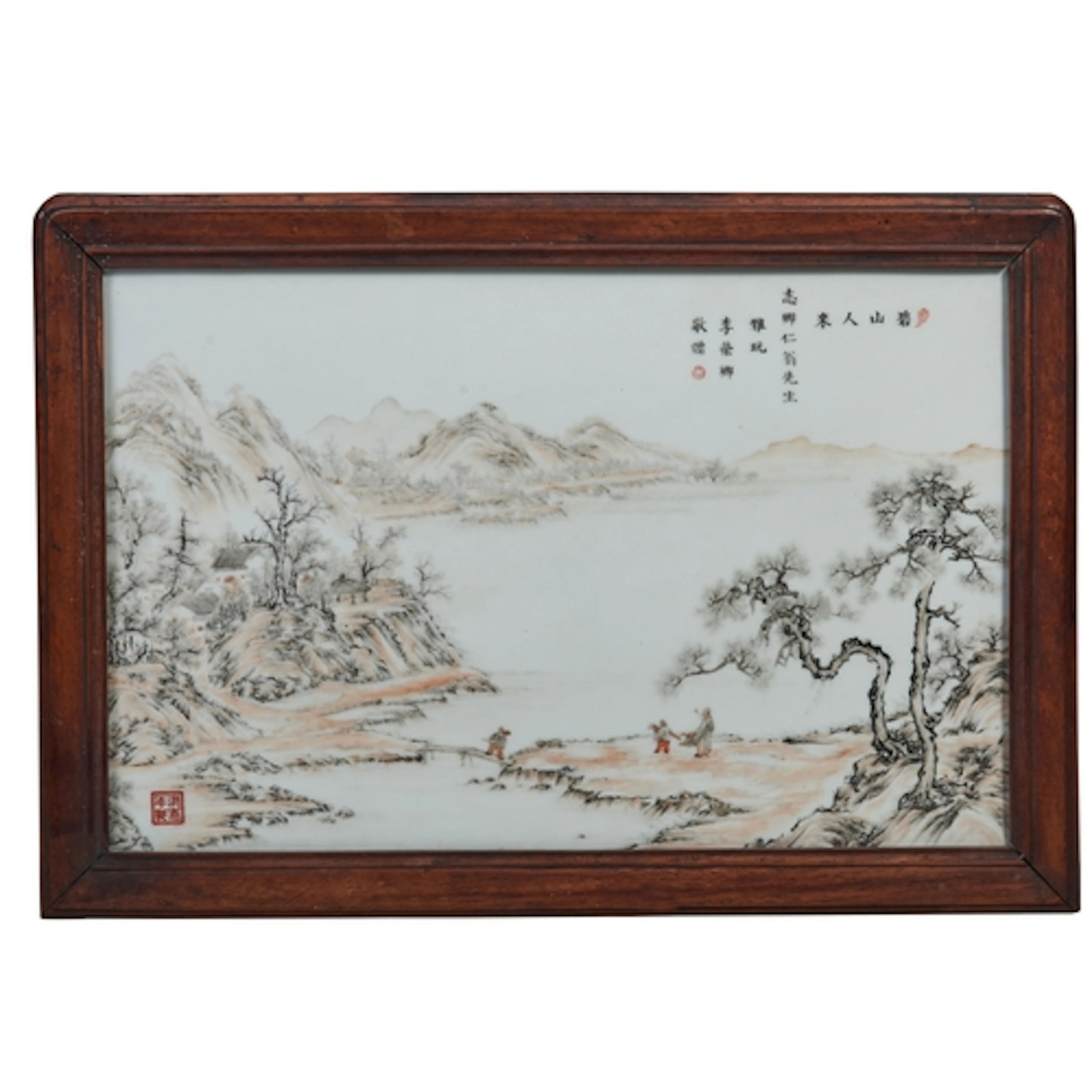 A FINE AND RARE ENAMELLED PORCELAIN PLAQUE HONGXIAN CHARACTE...