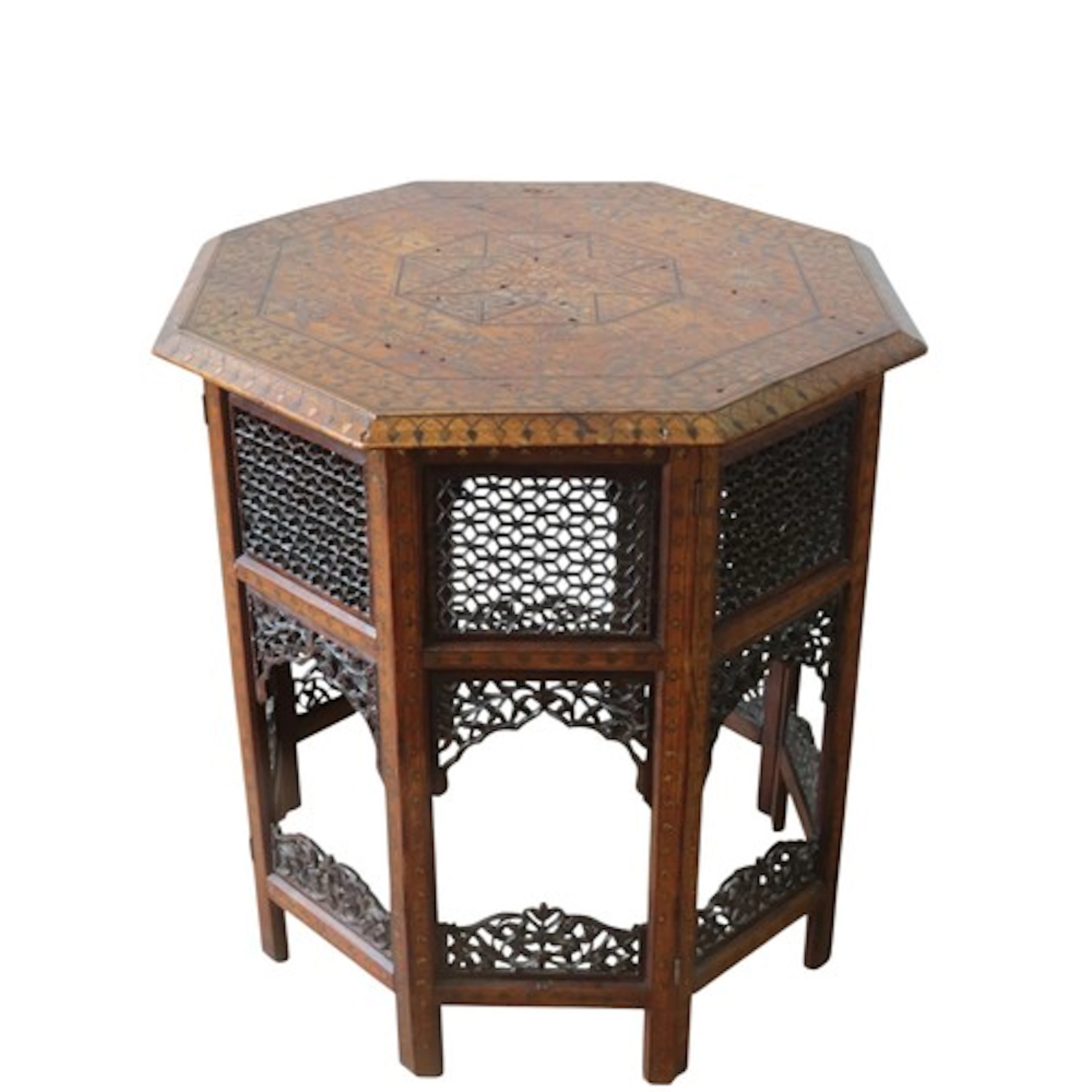 A FINE ANGLO-INDIAN HOSHIARPOPUR TABLE 19TH CENTURY the octa...