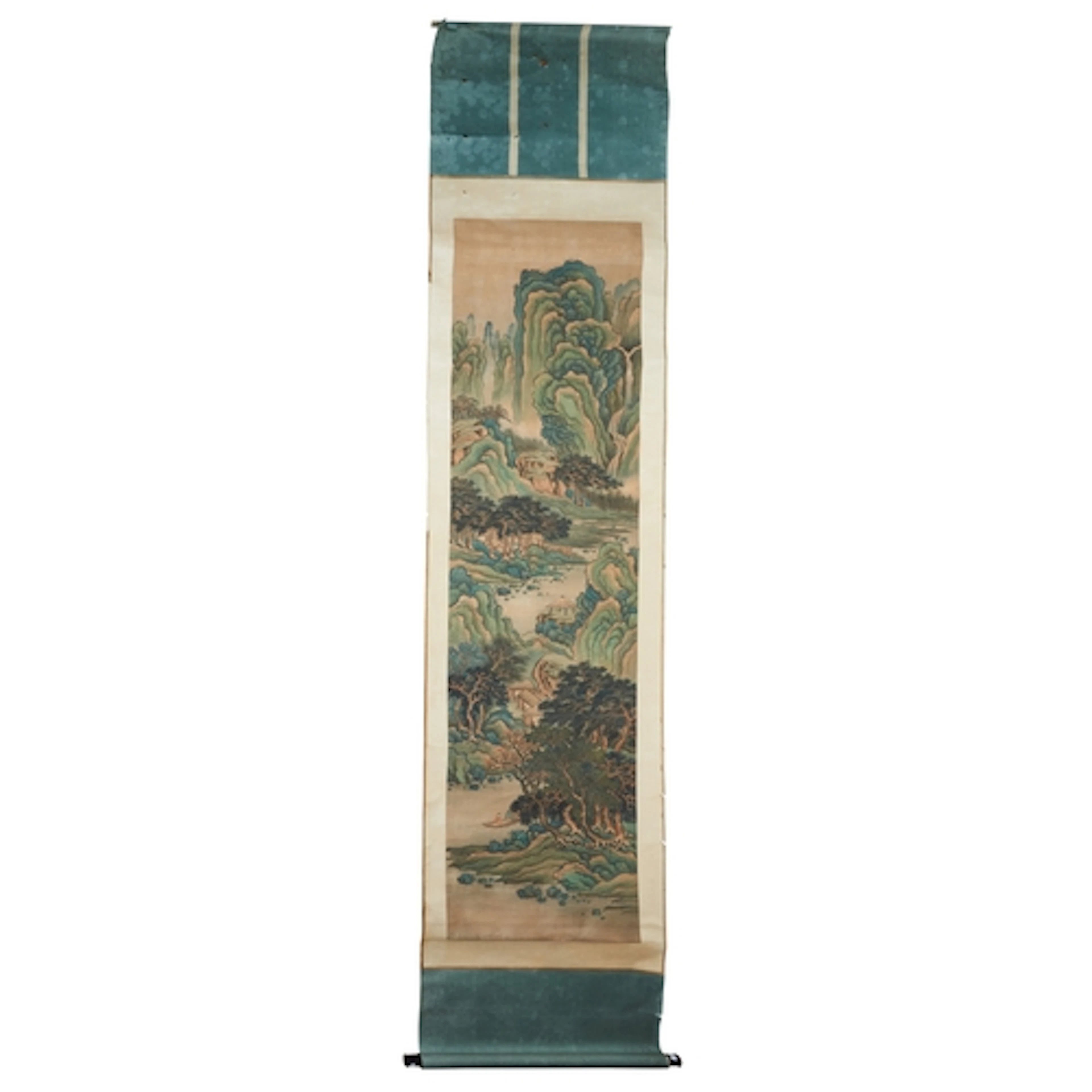 SCHOLAR FISHING IN VERDANT MOUNTAINS 19/20TH CENTURY The lan...