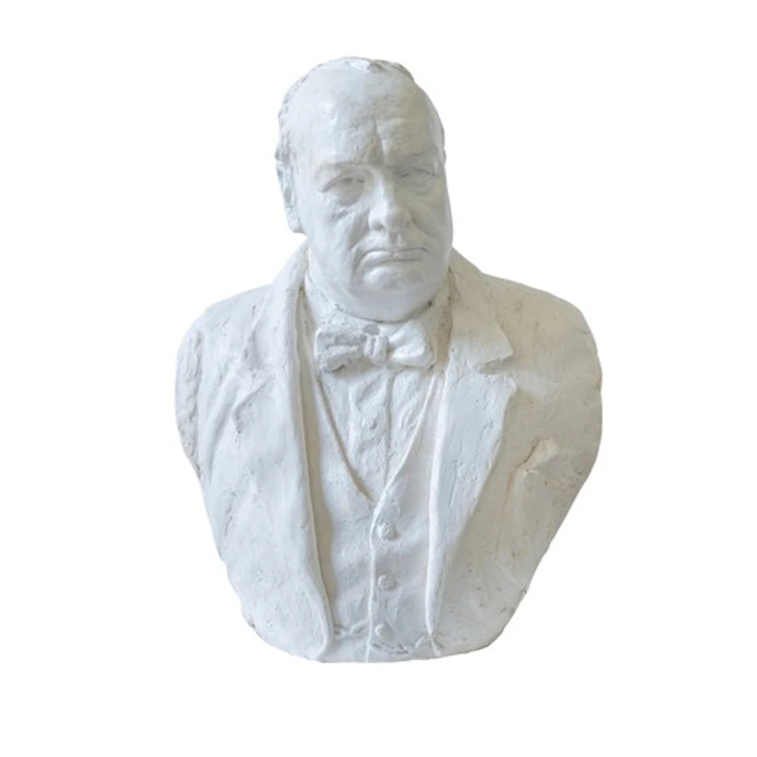 A LARGE CHALK MAQUETTE OF WINSTON CHURCHILL after Zenos Frud...