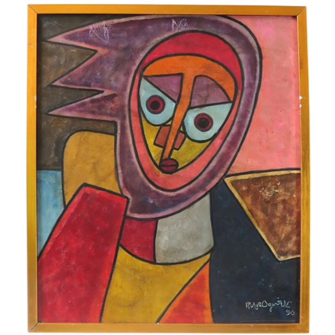 RUFUS OGUNDELE (Nigerian, 1946-1996) UNTITLED OIL PAINTING O...
