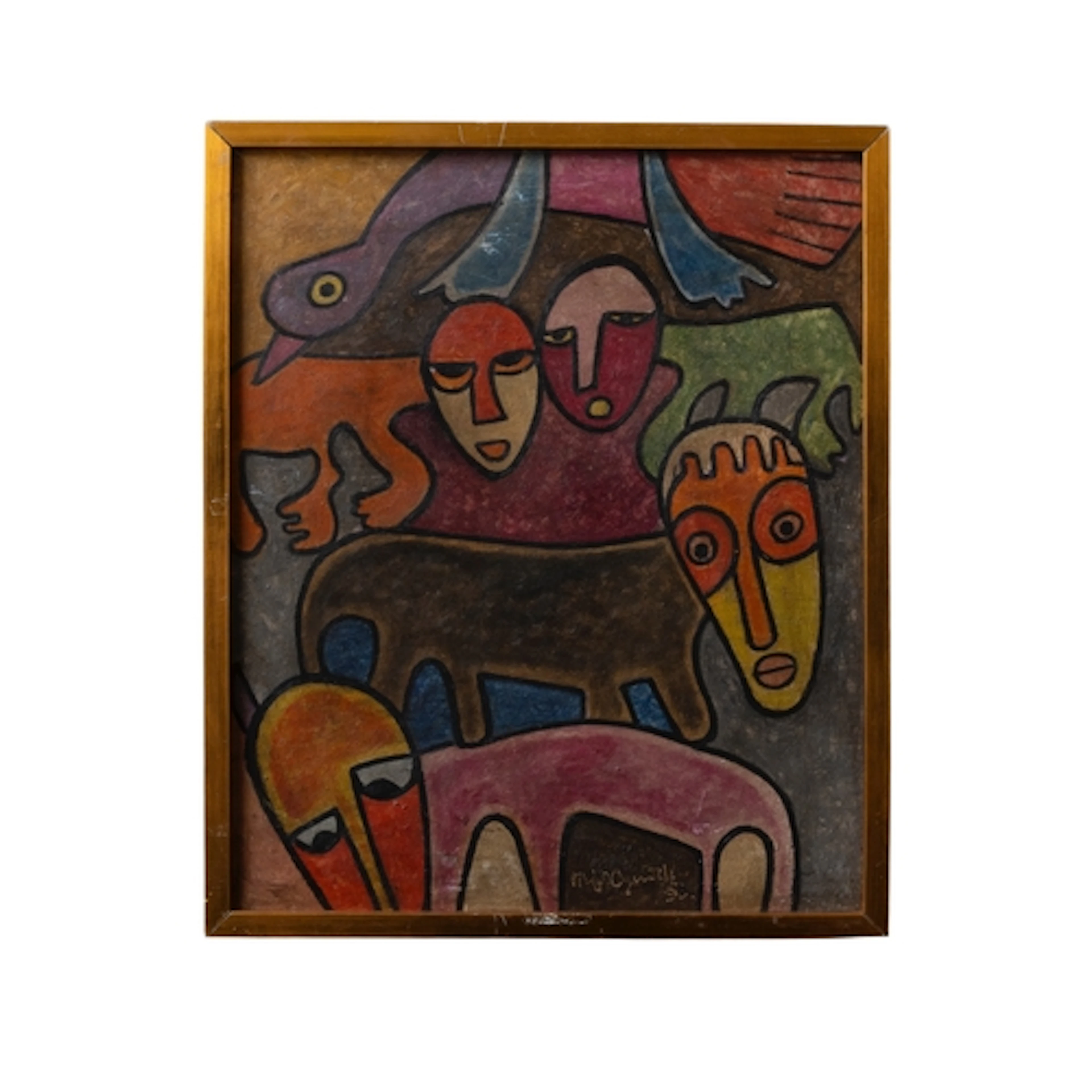 RUFUS OGUNDELE (Nigerian, 1946-1996) UNTITLED OIL PAINTING O...