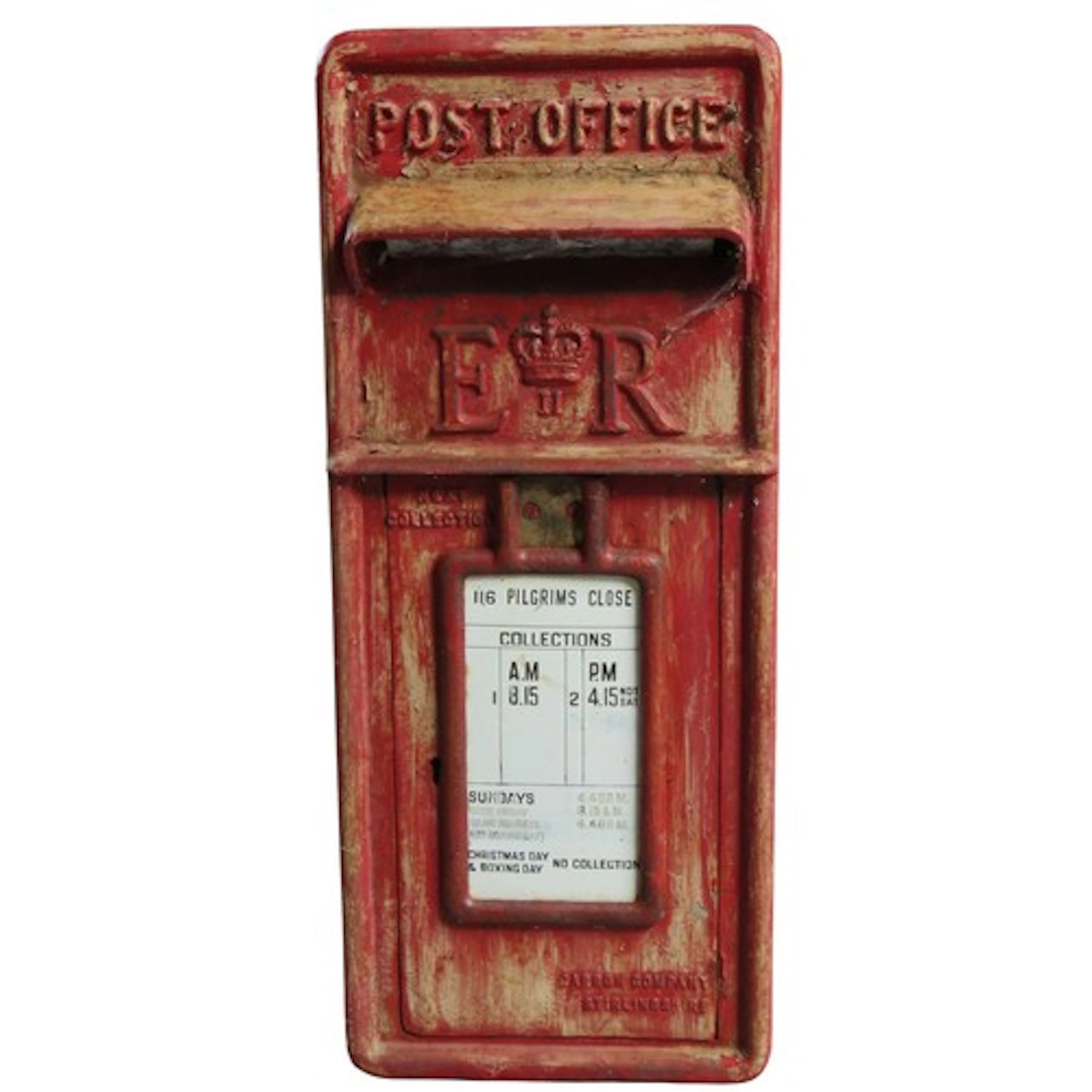 A VINTAGE G.P.O LETTER BOX MID 20TH CENTURY inscribed Post O...