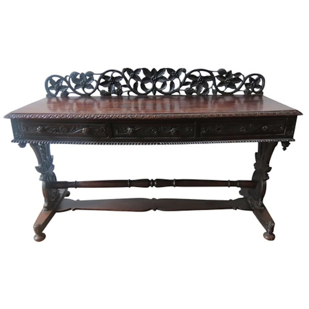 AN ELEGANT ANGLO-INDIAN CONSOLE TABLE LATE 19TH CENTURY orna...