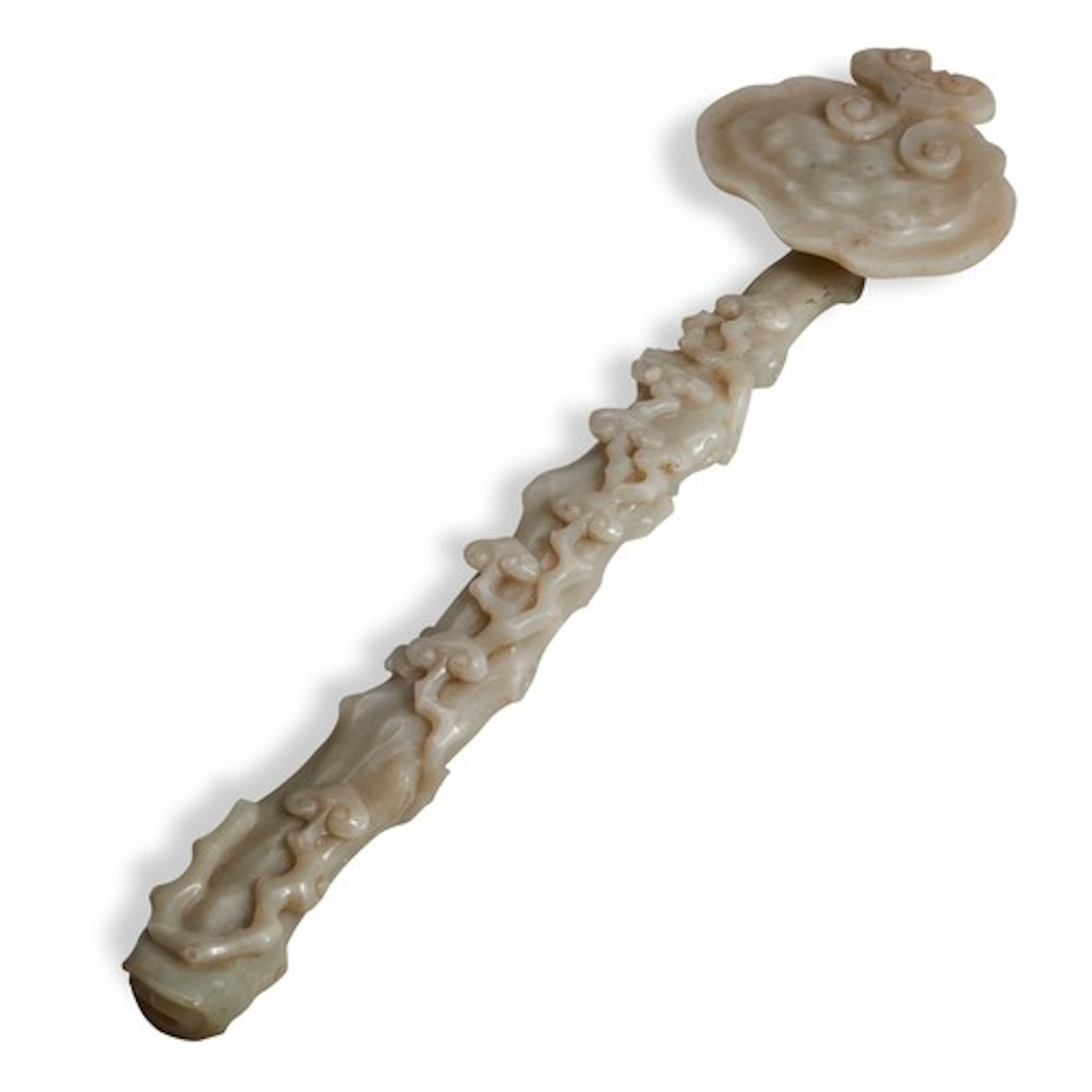 A PALE-CELADON JADE 'LINGZHI' RUYI-SCEPTRE 19TH / 20TH CENT...
