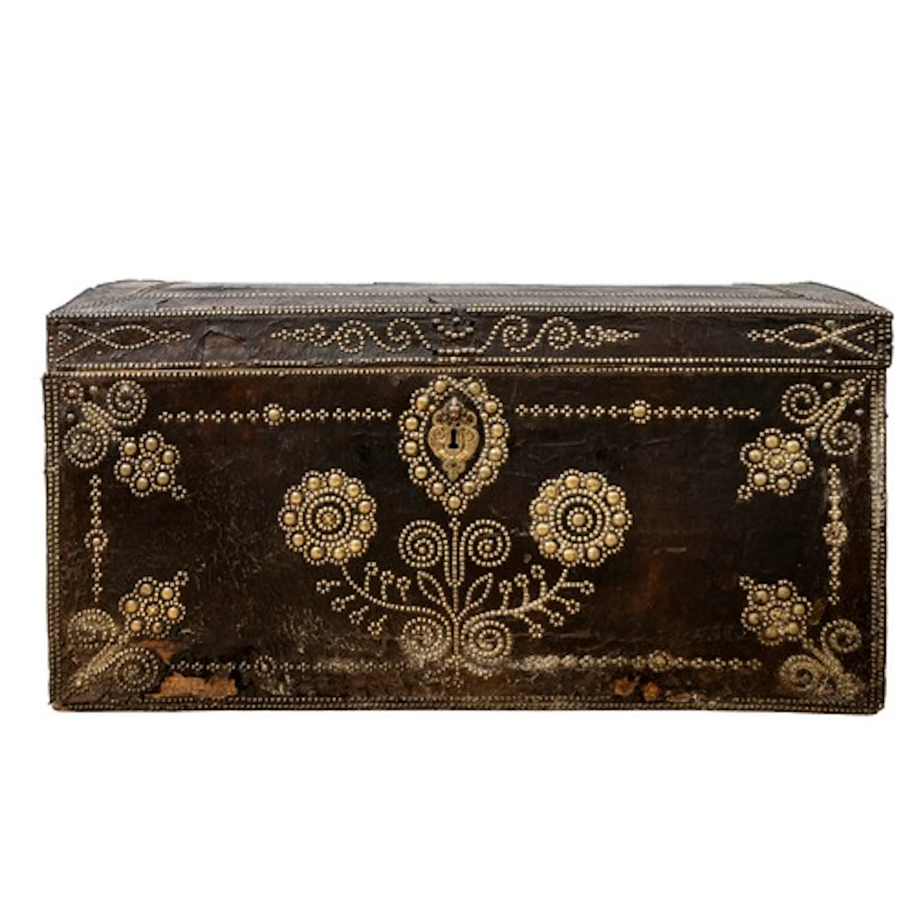 A PORTUGUESE DOME TOP WEDDING CHEST LATE 17TH / EARLY 18TH C...