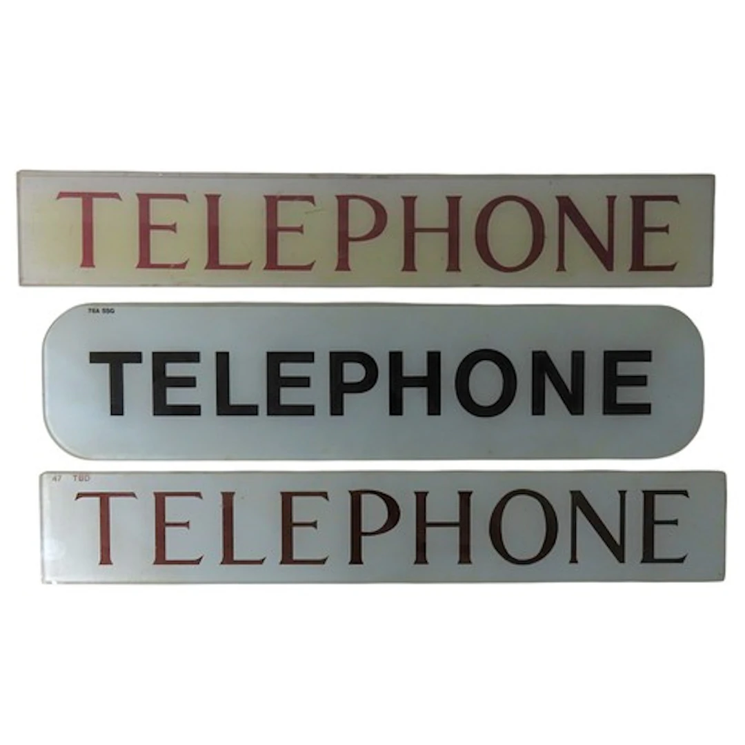 TWO G.P.O TELEPHONE KIOSK GLASS PANELS MID 20TH CENTURY toge...