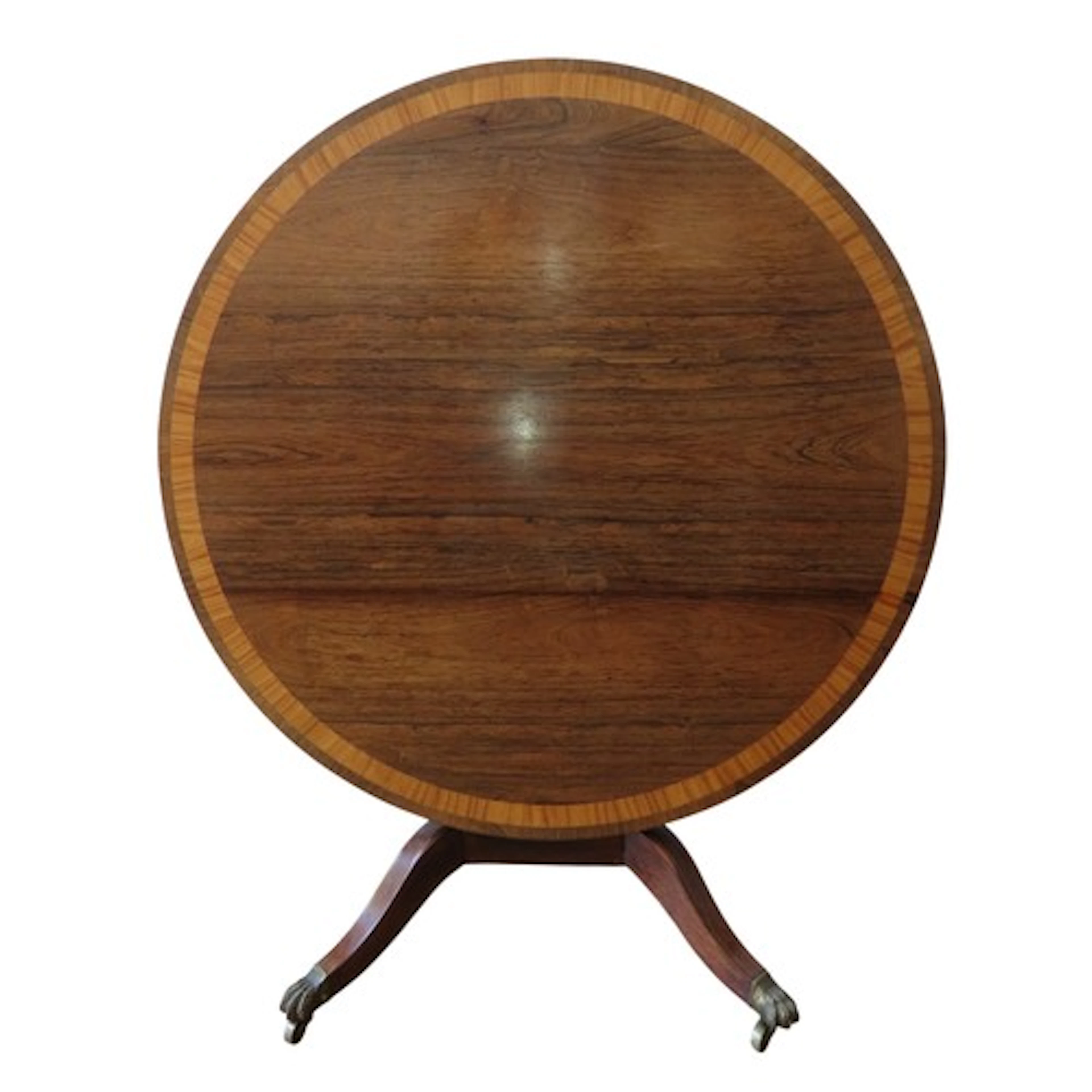 A LARGE EARLY 19TH CENTURY ROSEWOOD & CROSS BANDED DININ...