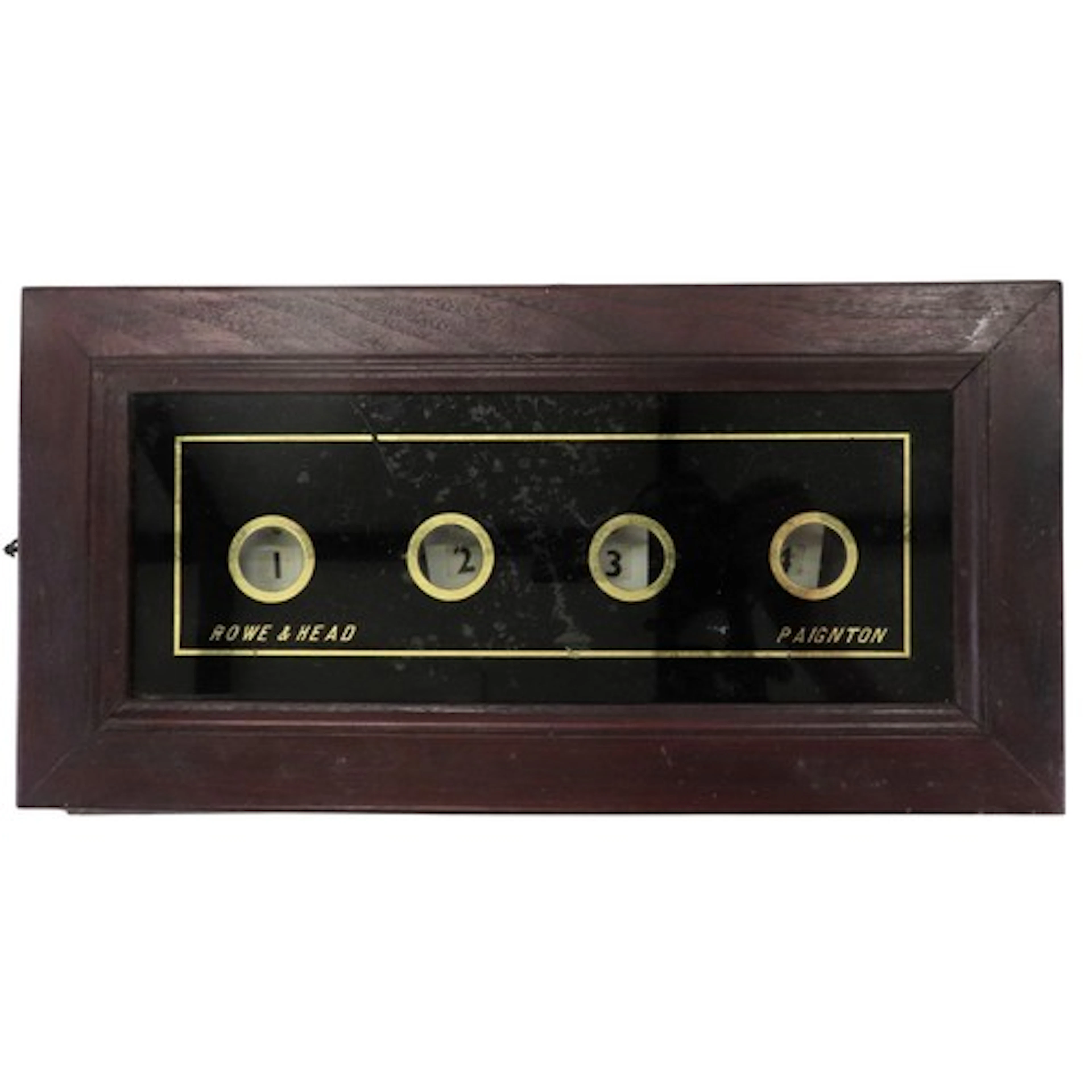 AN EDWARDIAN SERVANT'S BELL BOX with four indicators, the gl...