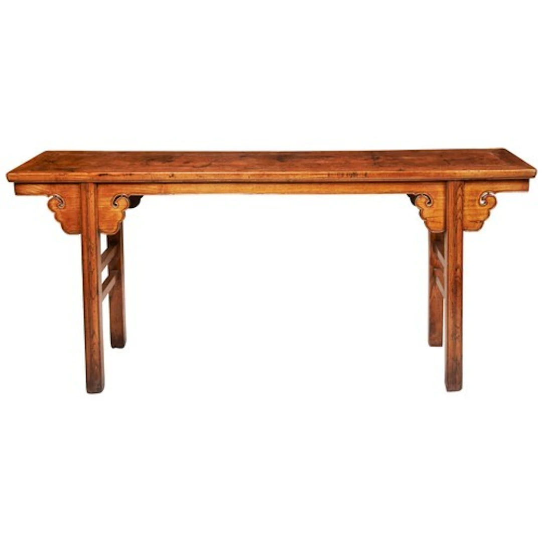 A CHINESE 'YUMU' (ELMWOOD) FORMAL SIDE TABLE CIRCA 1820-1880...
