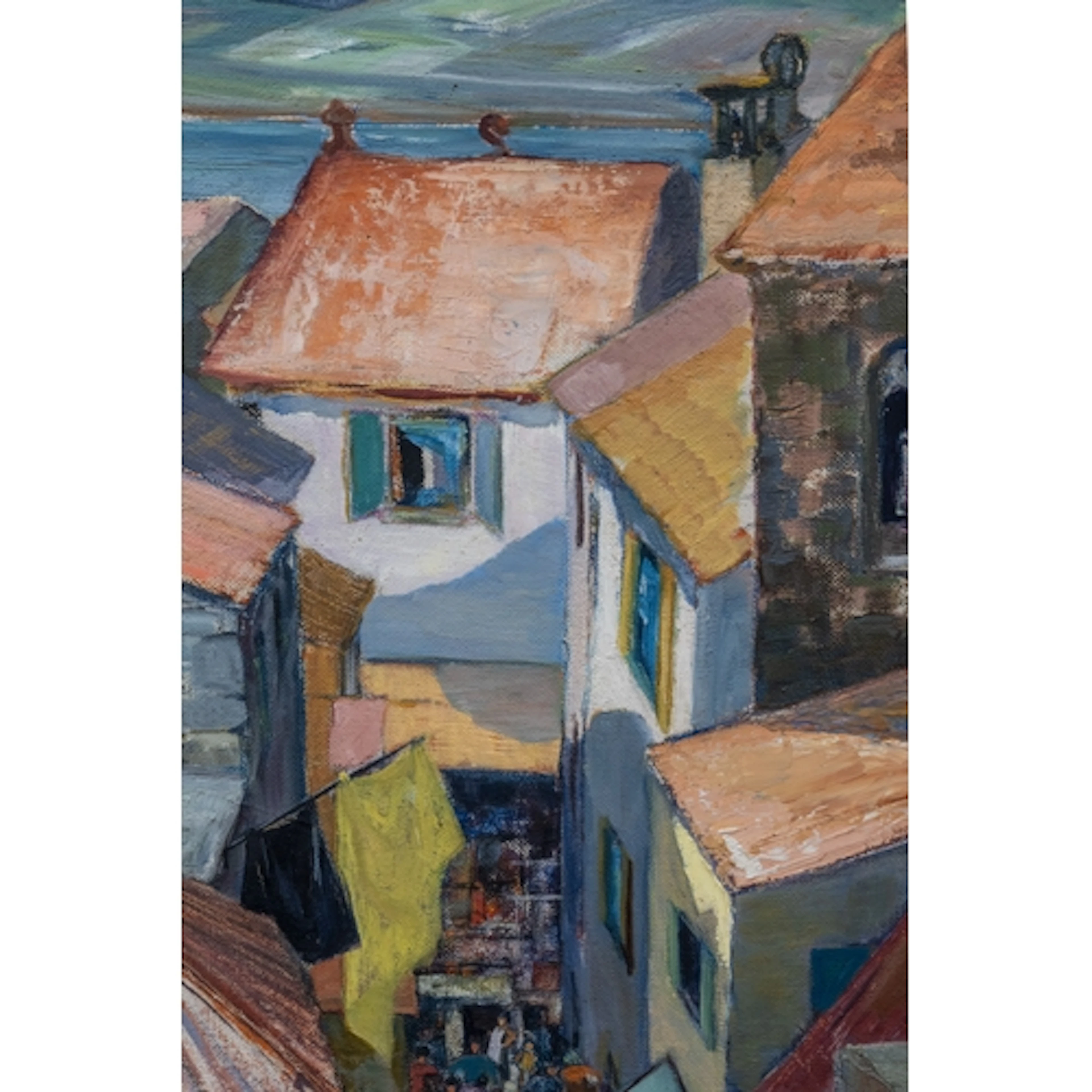 EVELYN HARRIS (British, 20th Century) 'ANTIBES' OIL ON BOARD...