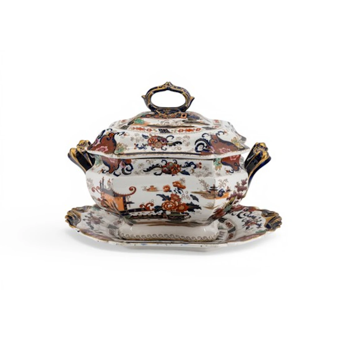JOHN RIDGWAY PENANG PATTERN SUPERIOR STONE CHINA TUREEN on s...