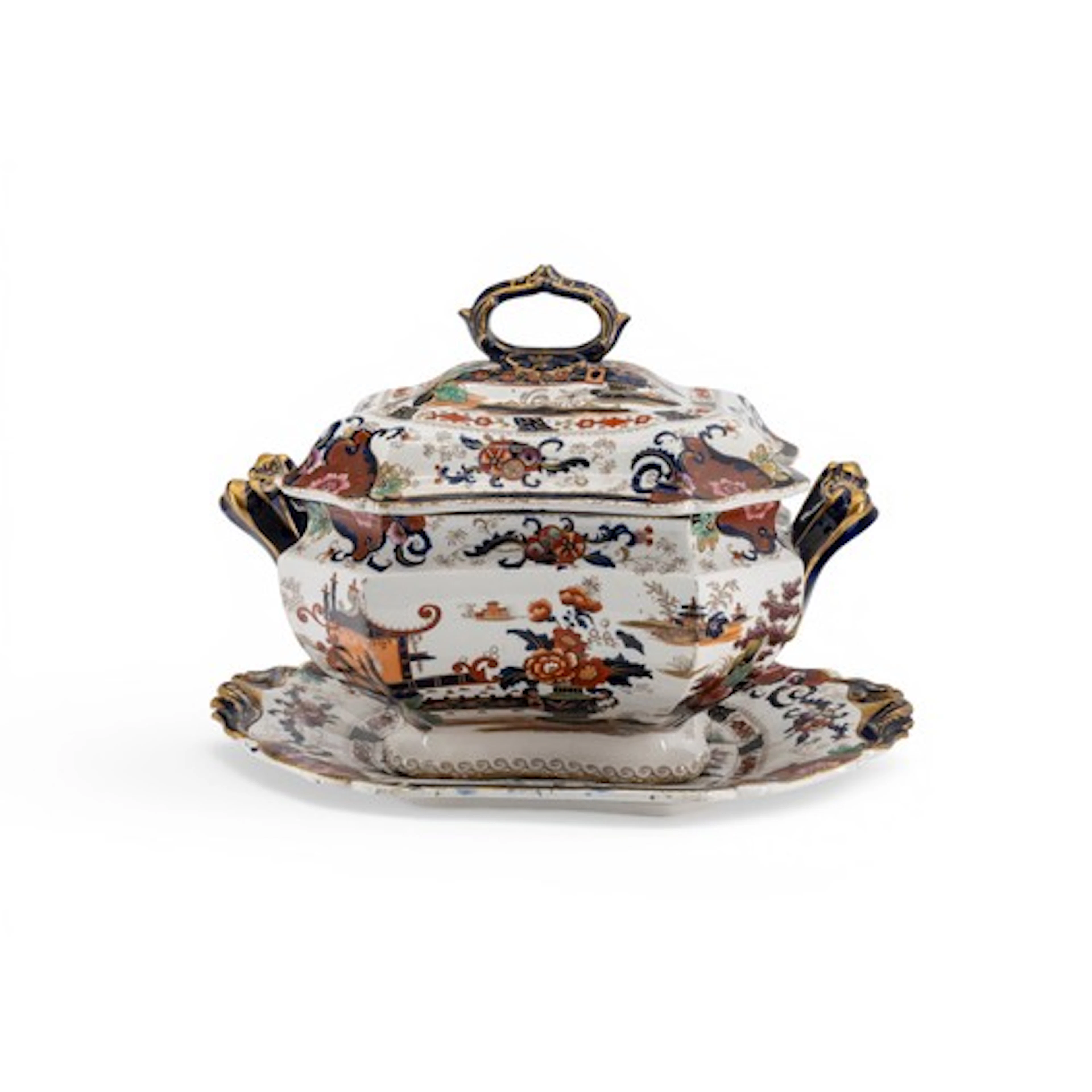 JOHN RIDGWAY PENANG PATTERN SUPERIOR STONE CHINA TUREEN on s...