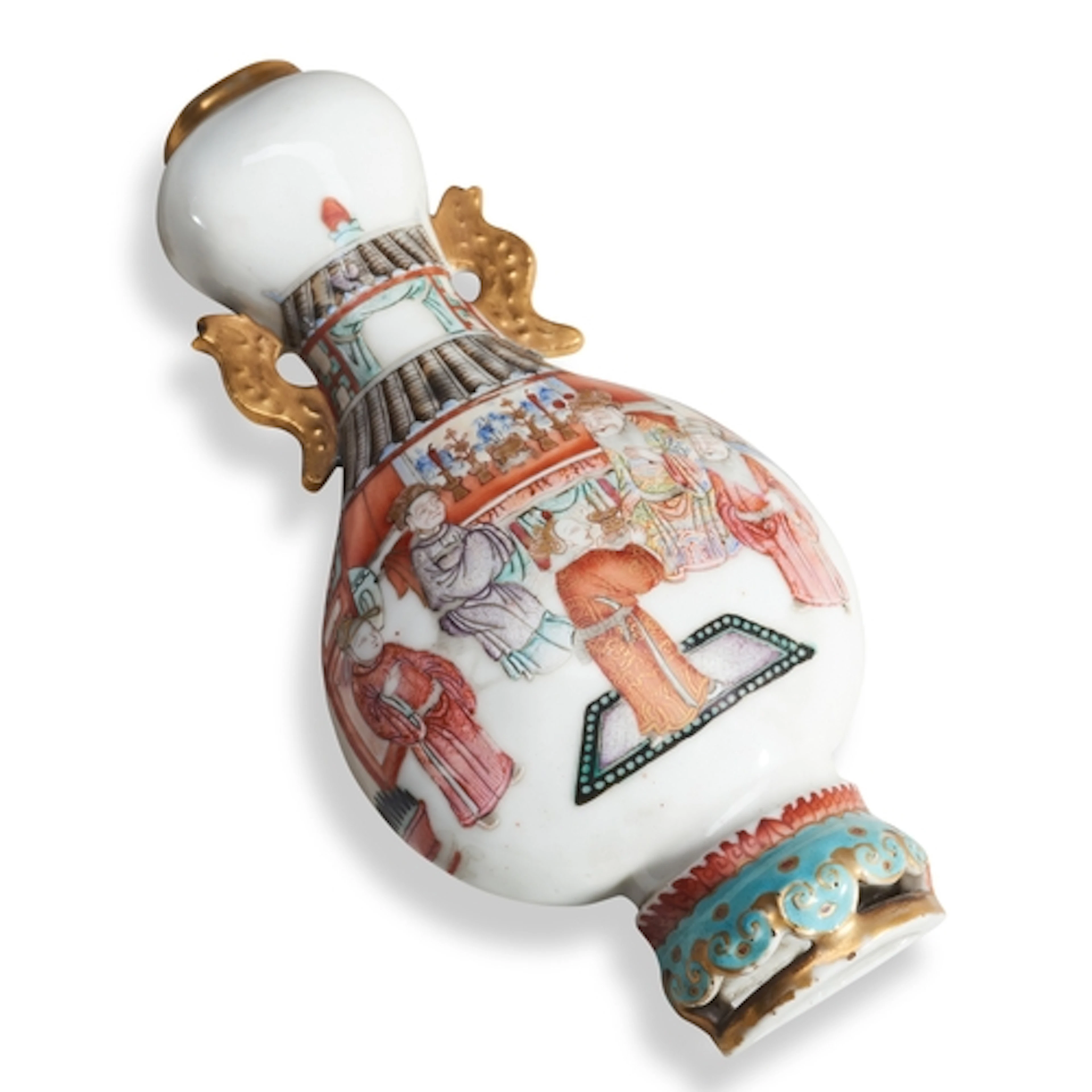 A GOOD FAMILLE ROSE 'GARLIC-MOUTH' 'WALL VASE JIAQING PERIOD...