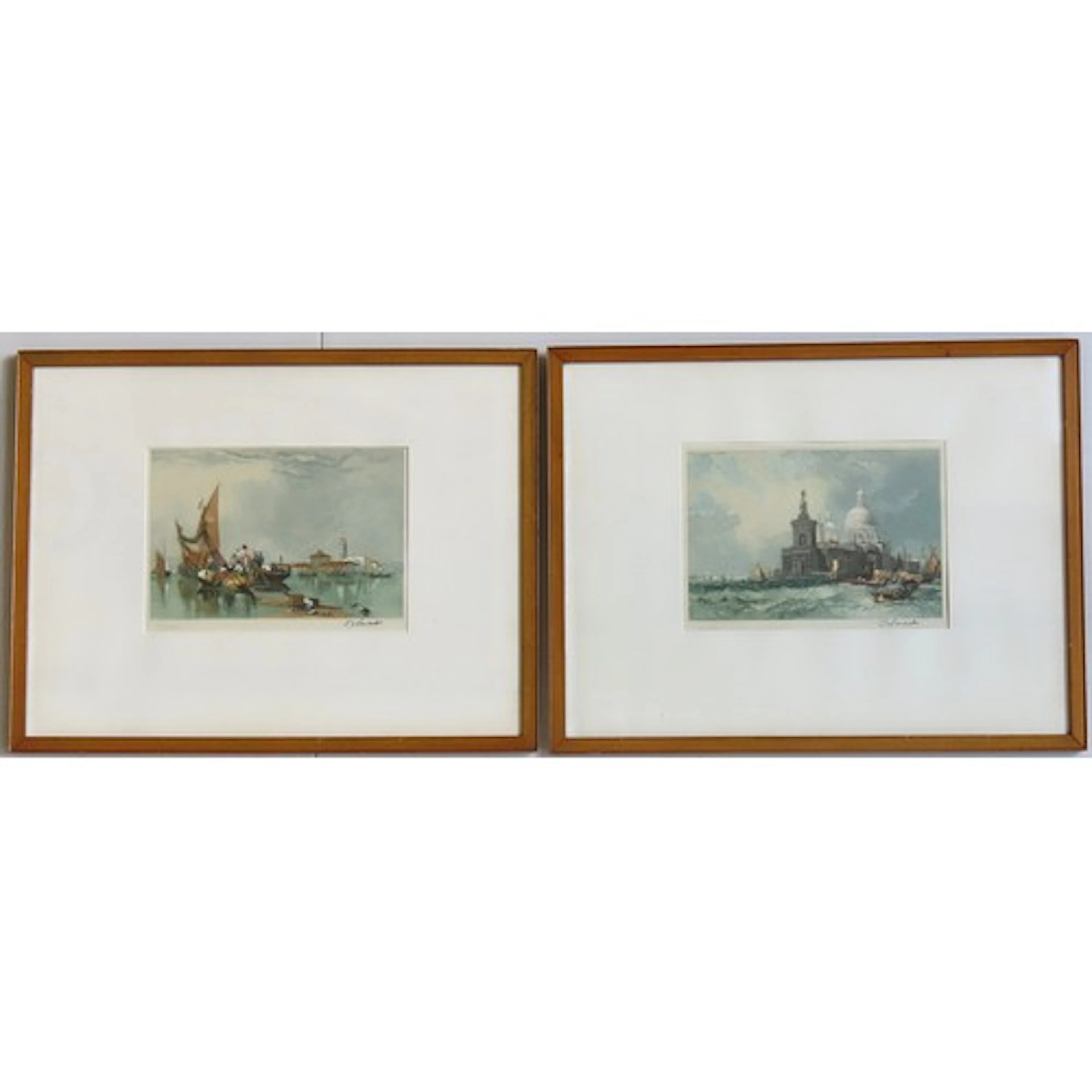 DOUGLAS ION SMART (British, 1879-1970) TWO VENETIAN SCENE ME...