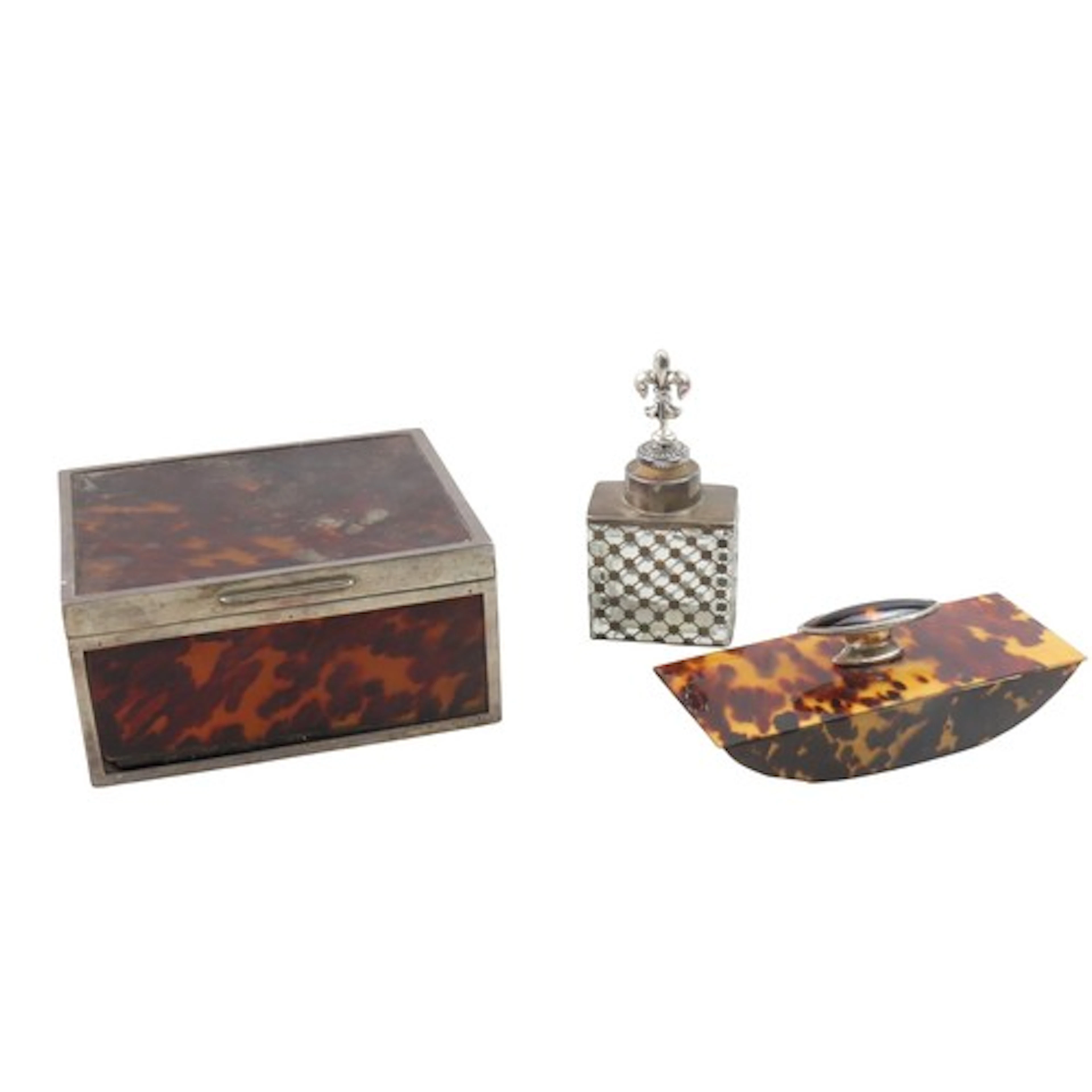 A VINTAGE SILVER FRAMED TORTOISESHELL BOX LONDON 1925 marked...