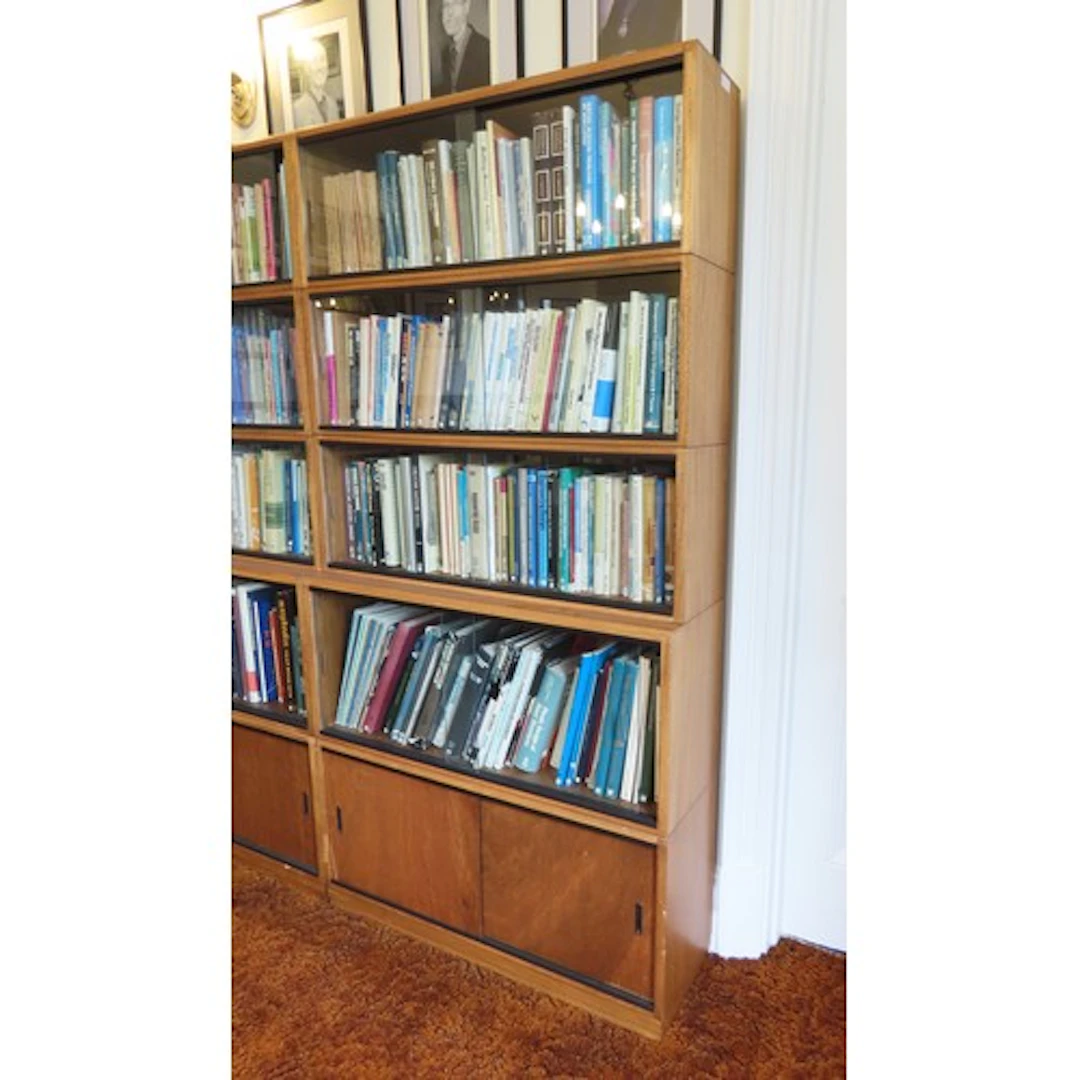 A SIMPLEX SECTIONAL LIBRARY BOOKCASE CIRCA 1965 comprised ...